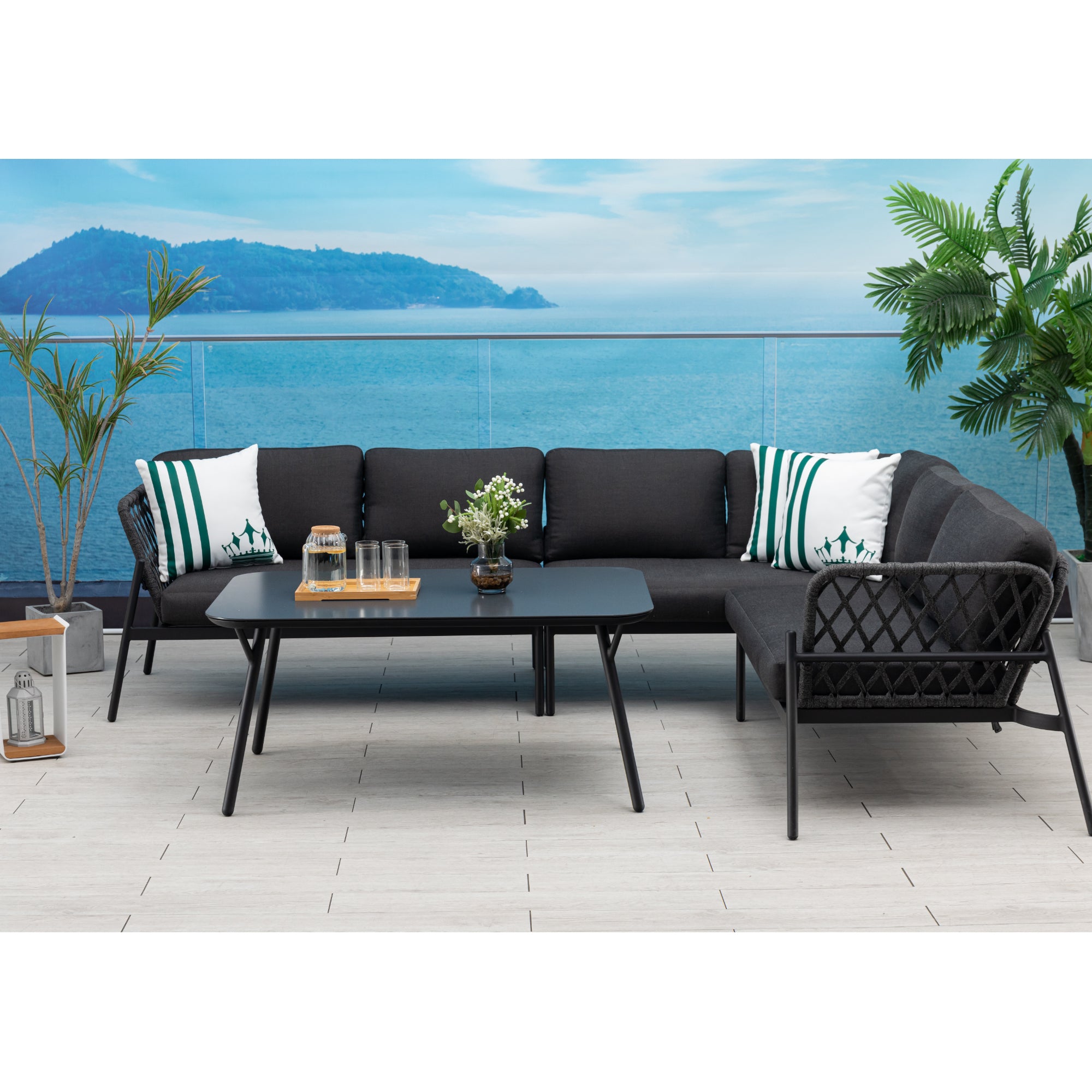 Das Trend-Produkt: Designer Lounge Set Lido Sitzgruppe Aluminium / Rope