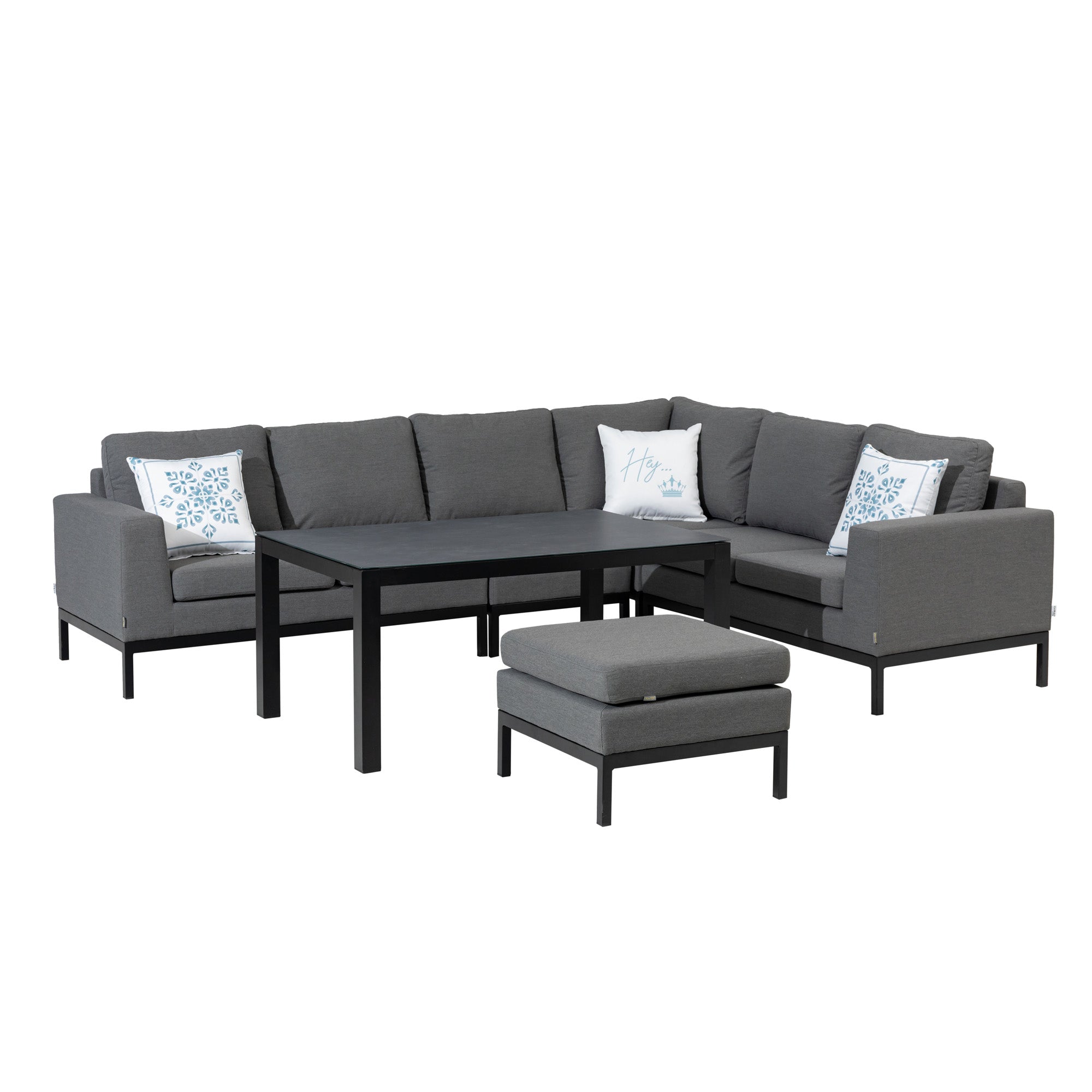 ⚽️ 🏆Unser WM Special! ⚽️🏆 LUXUS! Outdoor Lounge Set Tarent 100% wetterfest mit LIKA-TEX® Bezug in der Trendfarbe ash