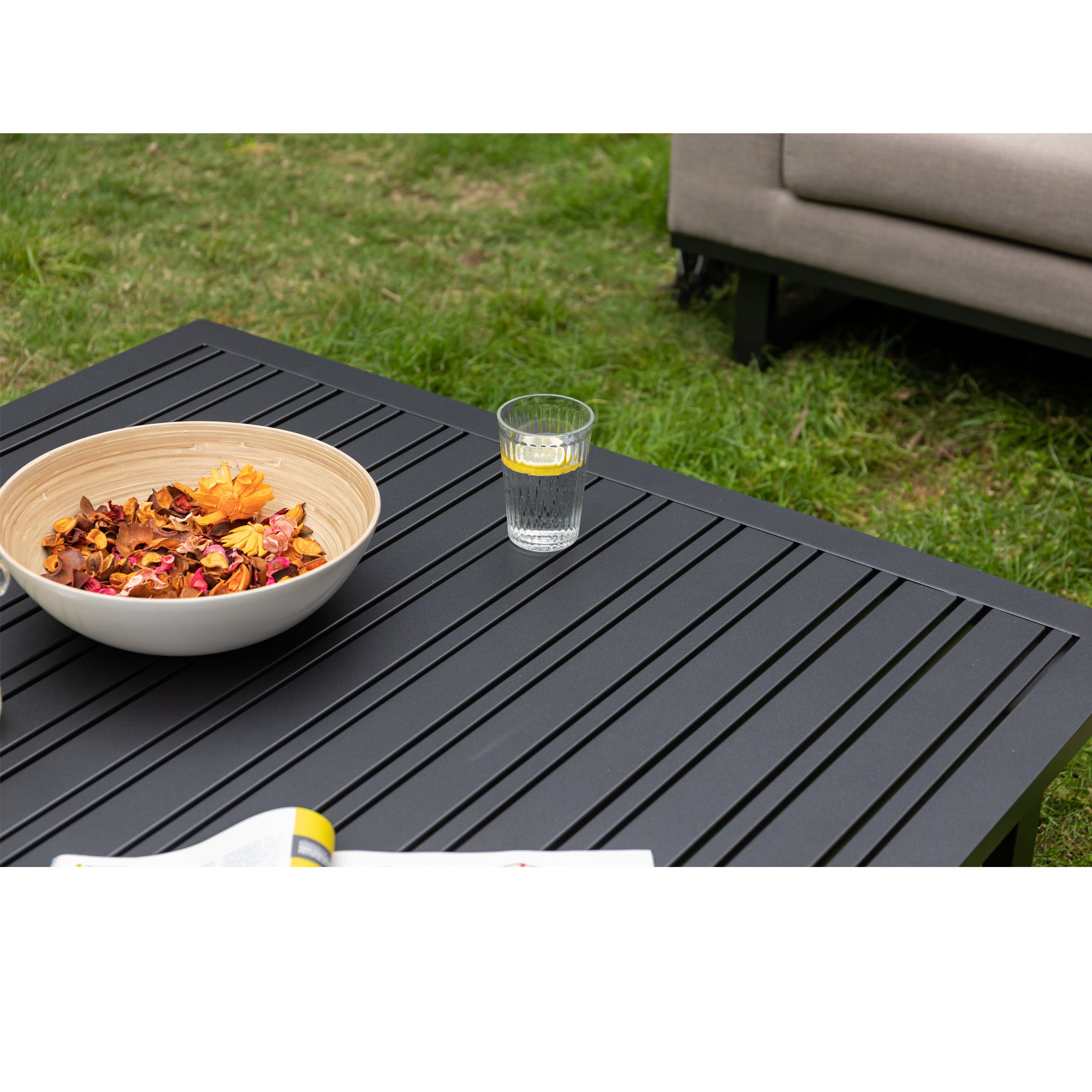 LUXUS! Outdoor Lounge Set Sava 100% wetterfest mit LIKA-TEX® Bezug sand (natur)