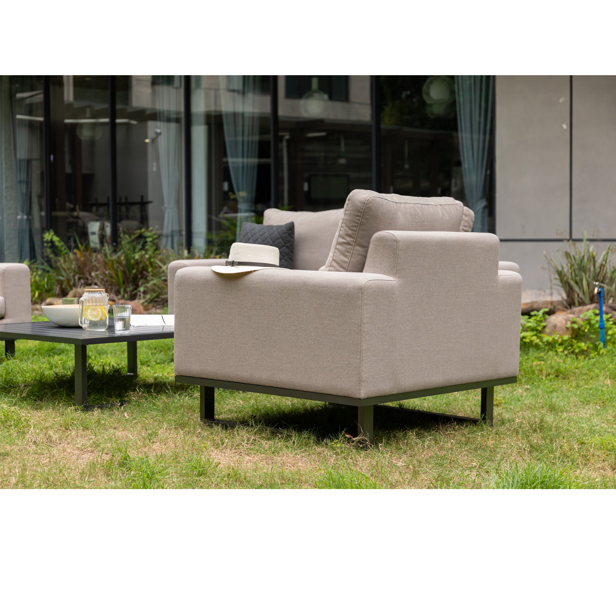 Outdoor Lounge Set Sava 100% wetterfest mit LIKA-TEX® Bezug sand (natur)