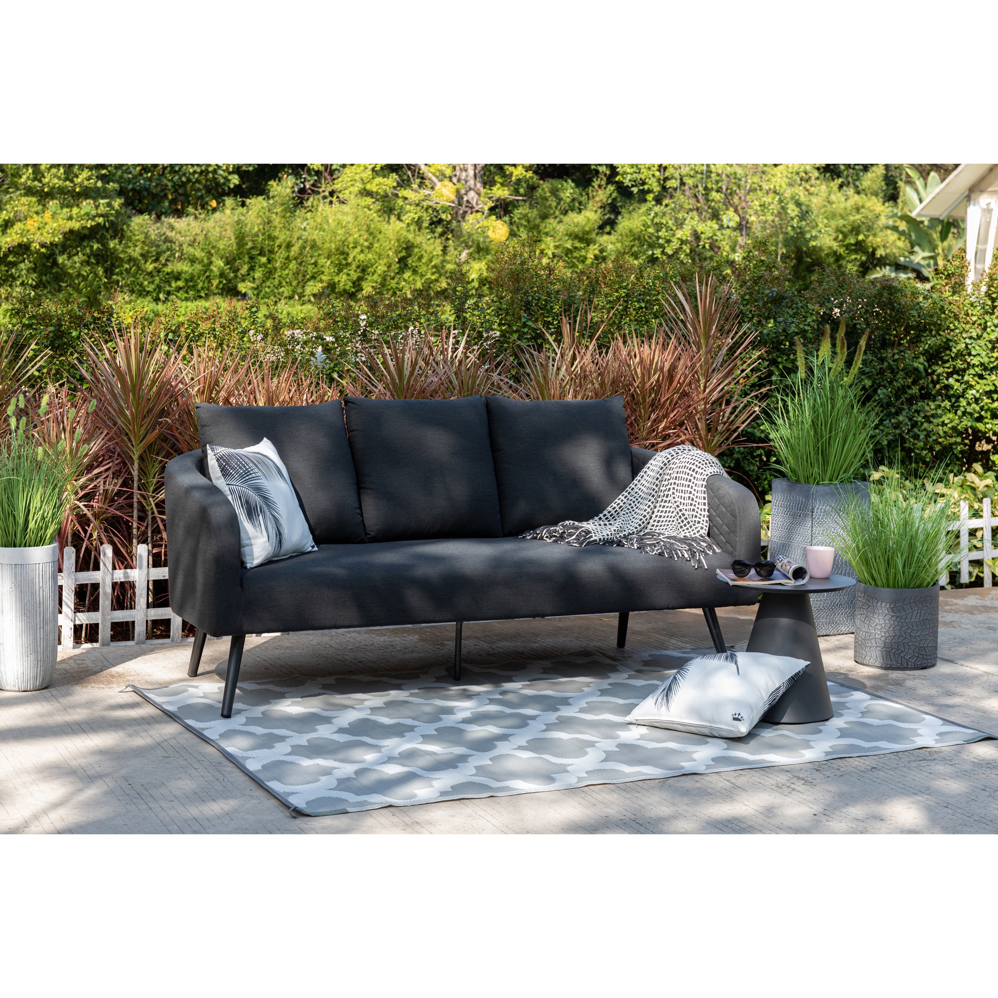 DAS POOL SOFA! Outdoor Sofa Puro 100% wetterfeste LIKA-TEX® Bezug lava (anthrazit)