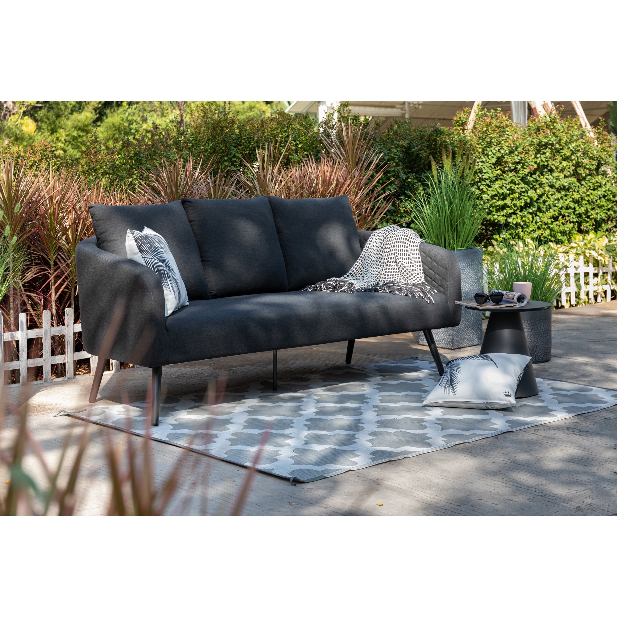 DAS POOL SOFA! Outdoor Sofa Puro 100% wetterfeste LIKA-TEX® Bezug lava (anthrazit)
