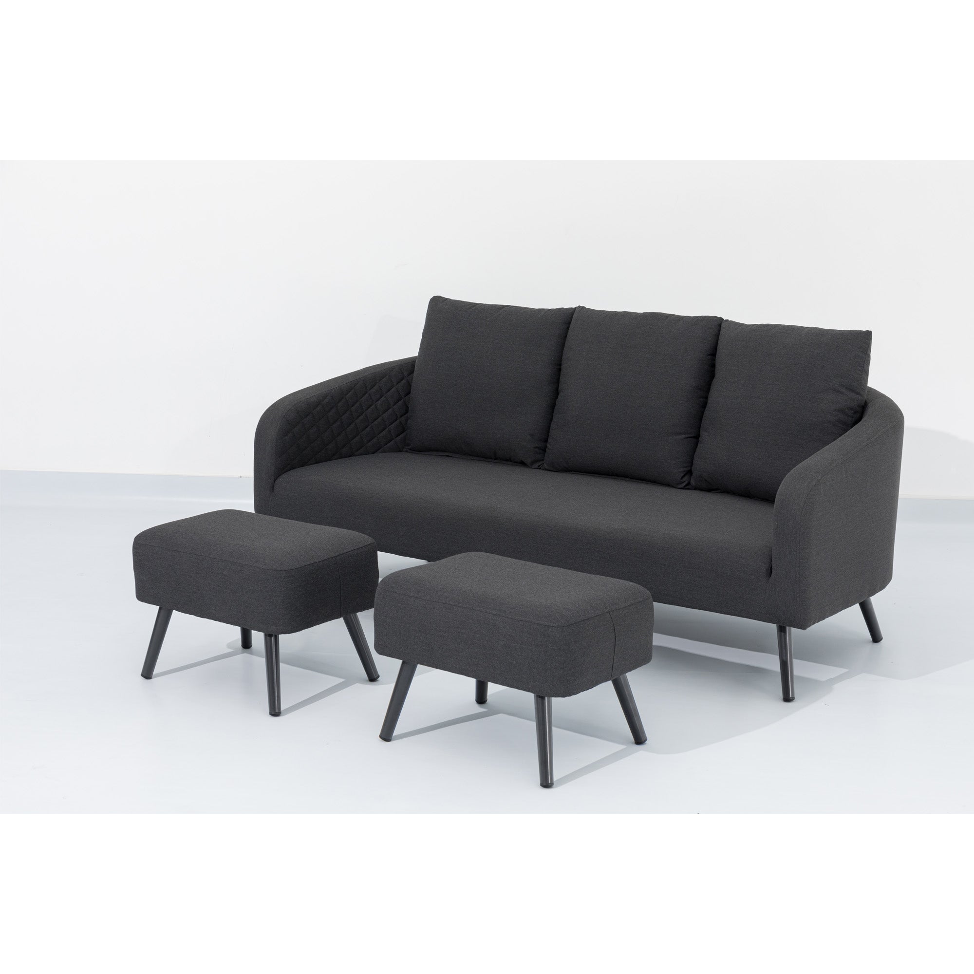 DAS POOL SOFA! Outdoor Sofa Puro 100% wetterfeste LIKA-TEX® Bezug lava (anthrazit)
