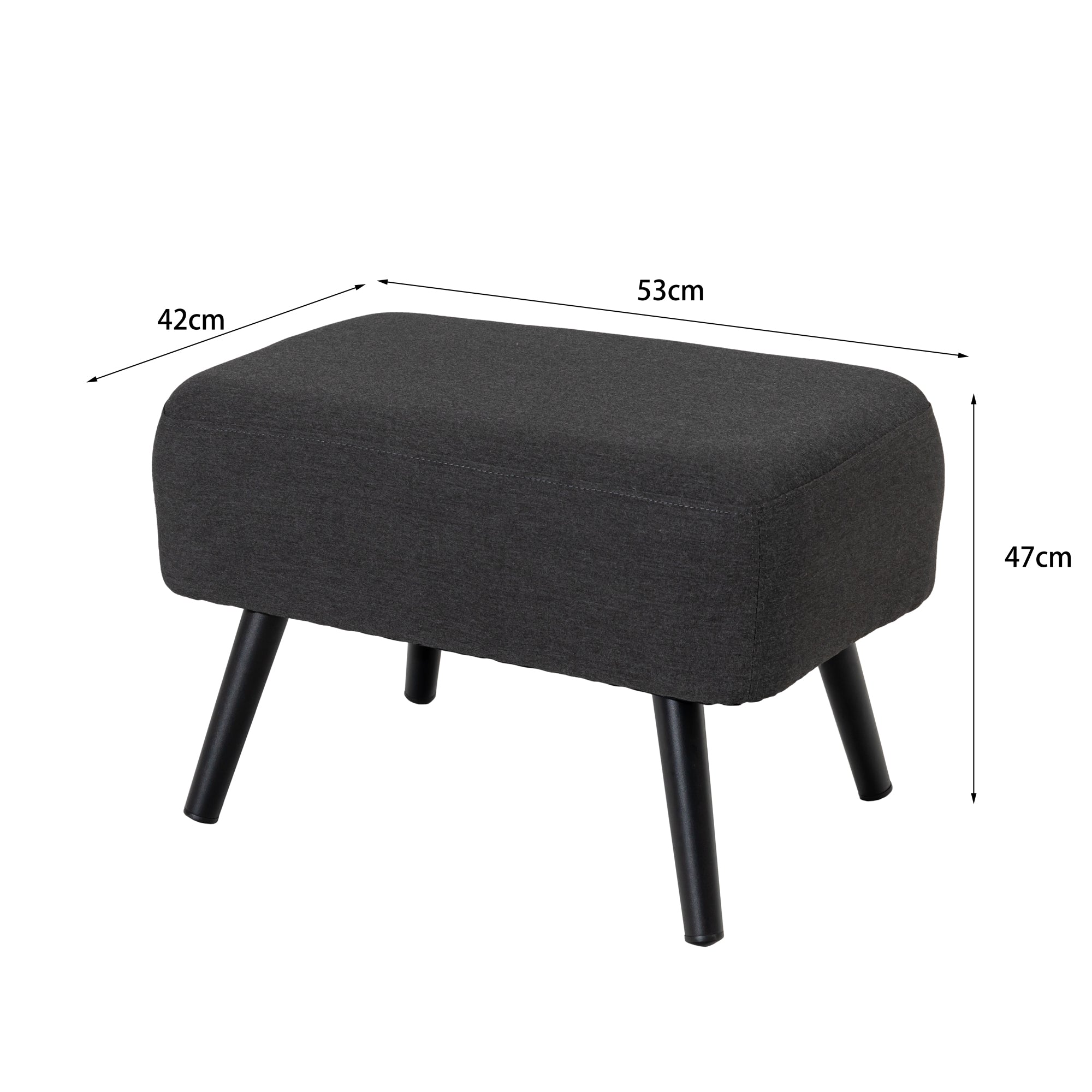 LUXUS! Outdoor Hocker Puro 100% wetterfest LIKA-TEX® Bezug Lava (anthrazit)