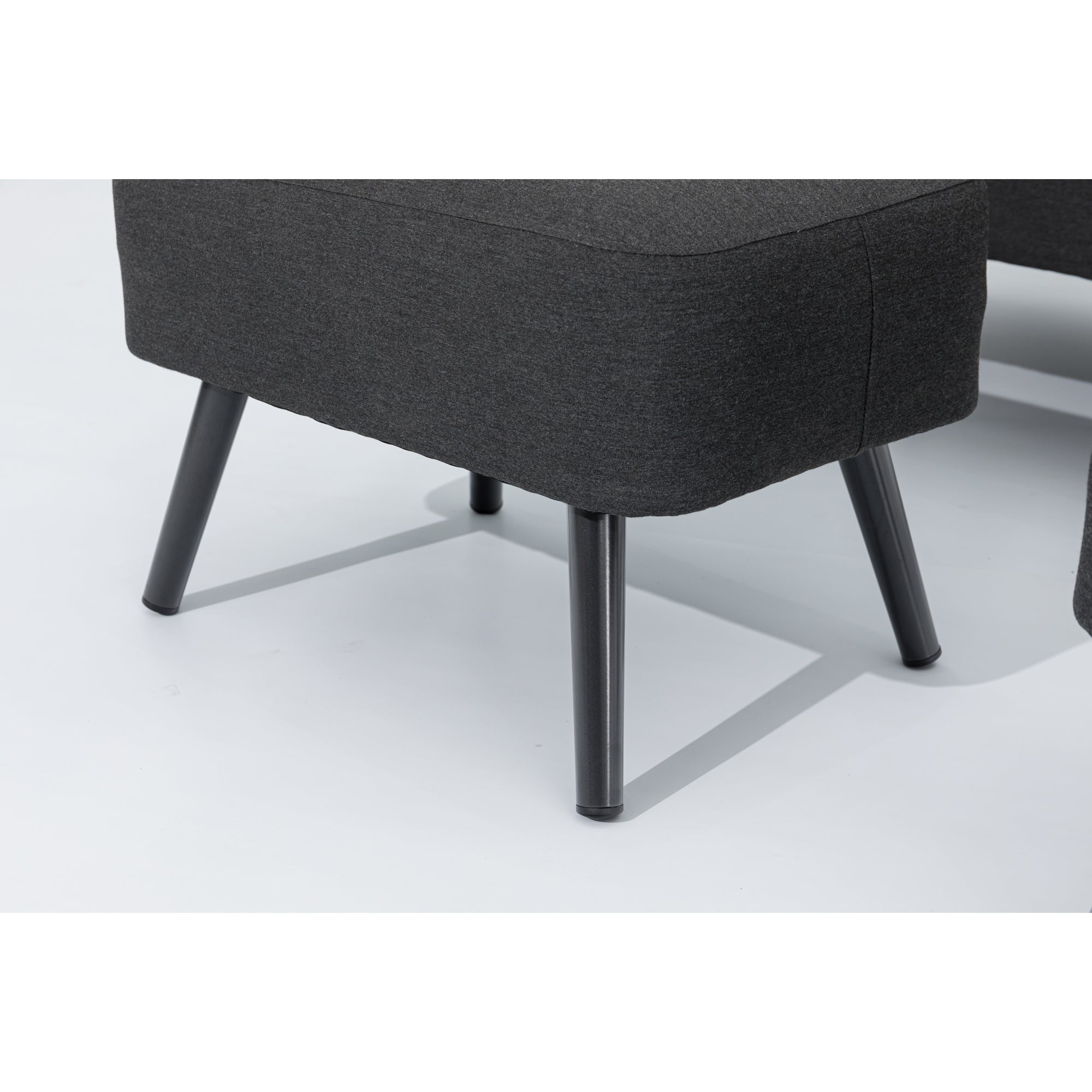 LUXUS! Outdoor Hocker Puro 100% wetterfest LIKA-TEX® Bezug Lava (anthrazit)