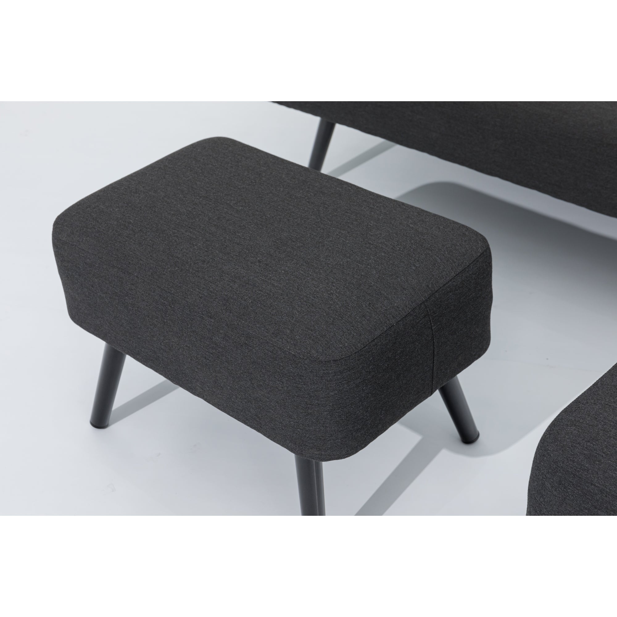 LUXUS! Outdoor Hocker Puro 100% wetterfest LIKA-TEX® Bezug Lava (anthrazit)
