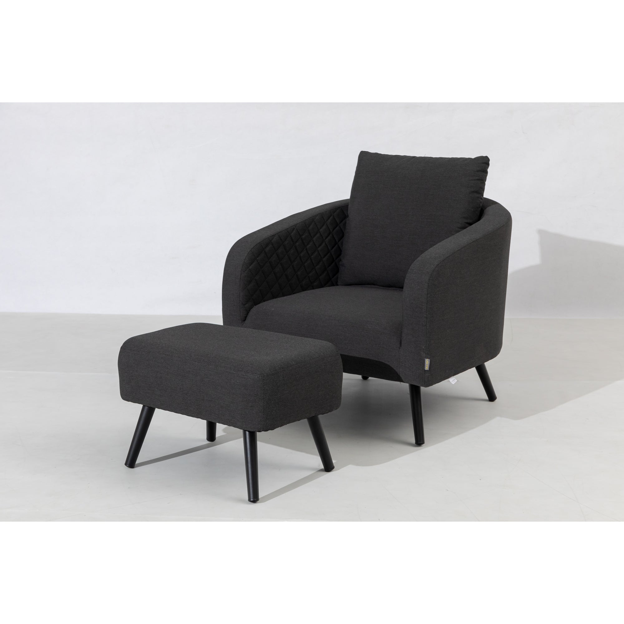 LUXUS! Outdoor Hocker Puro 100% LIKA-TEX® Bezug Lava (anthrazit)