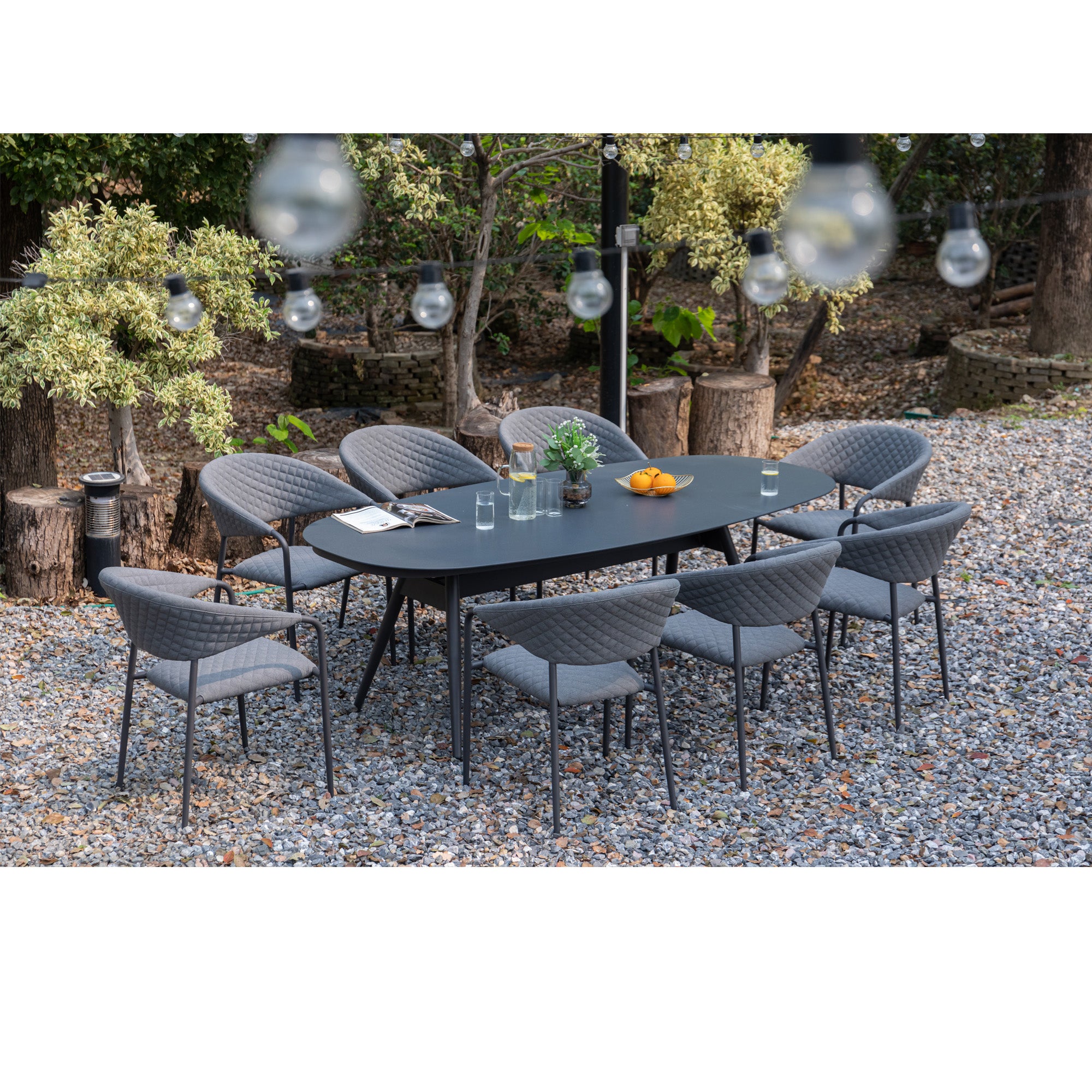 Design Highlight - Ovaler Aluminium Dining Tisch Puro 230x107x75,5cm