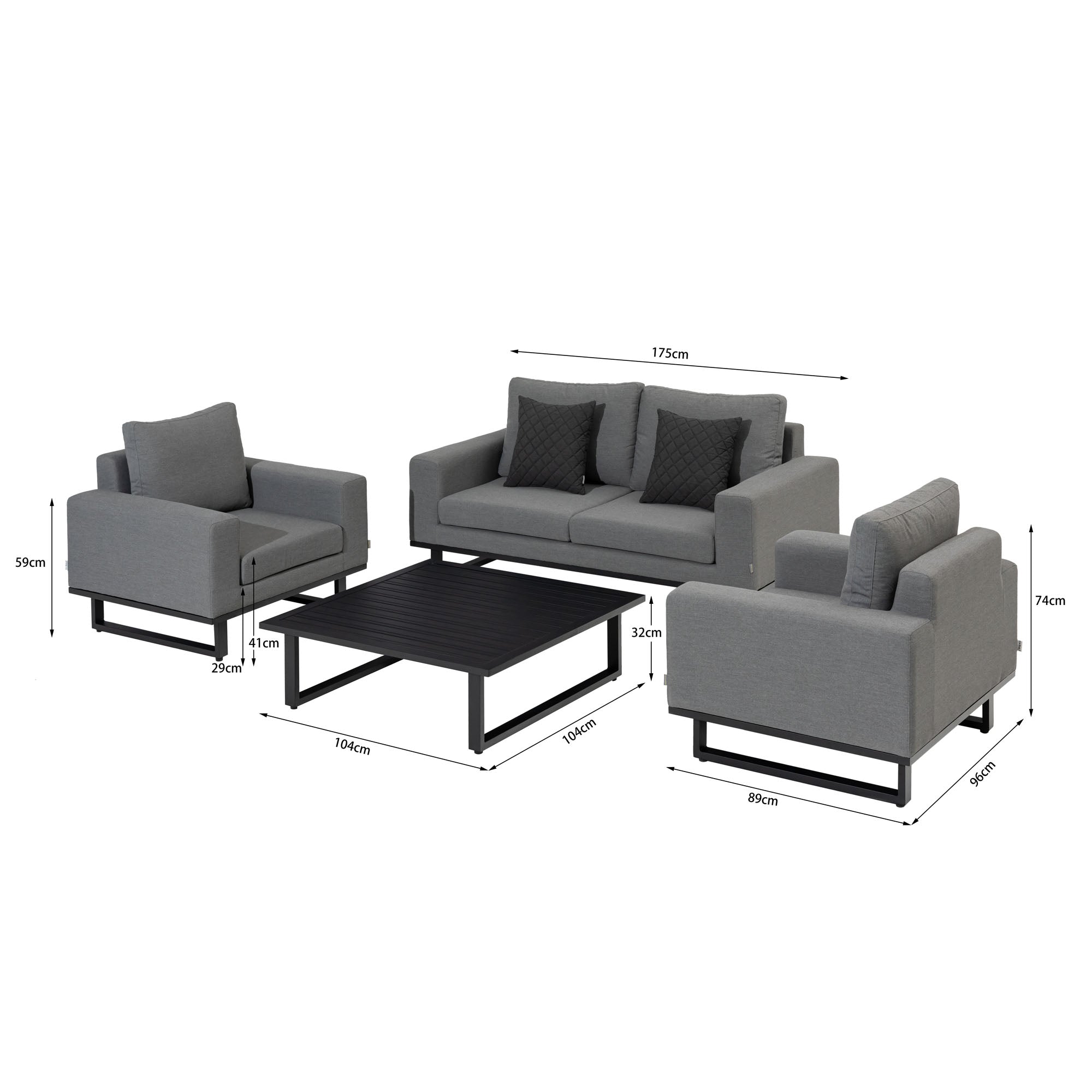 DIE PERFEKTE POOL LOUNGE! Outdoor Lounge Set Sava 100% wetterfest mit LIKA-TEX® Bezug in ash (grau)