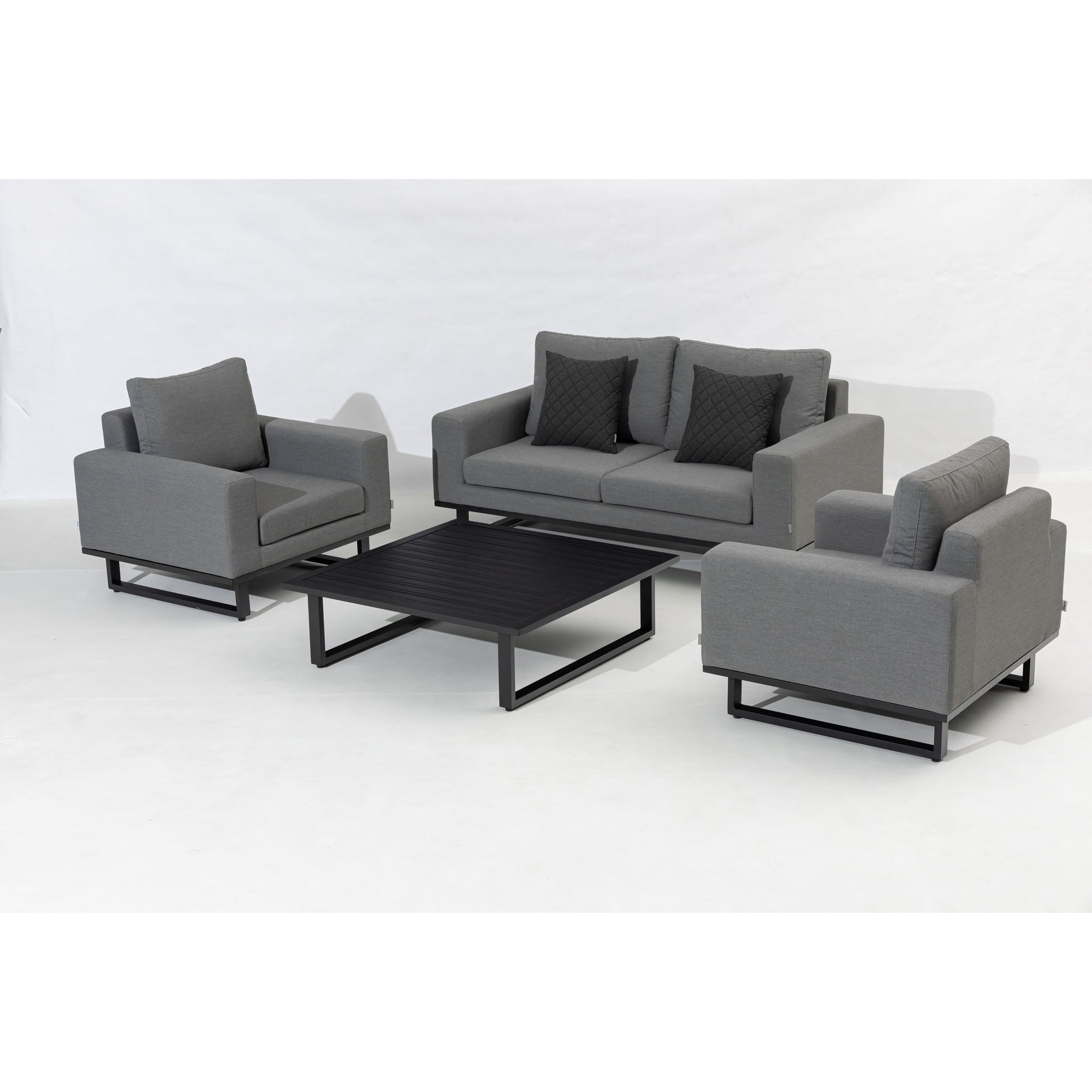 DIE PERFEKTE POOL LOUNGE! Outdoor Lounge Set Sava 100% wetterfest mit LIKA-TEX® Bezug in ash (grau)