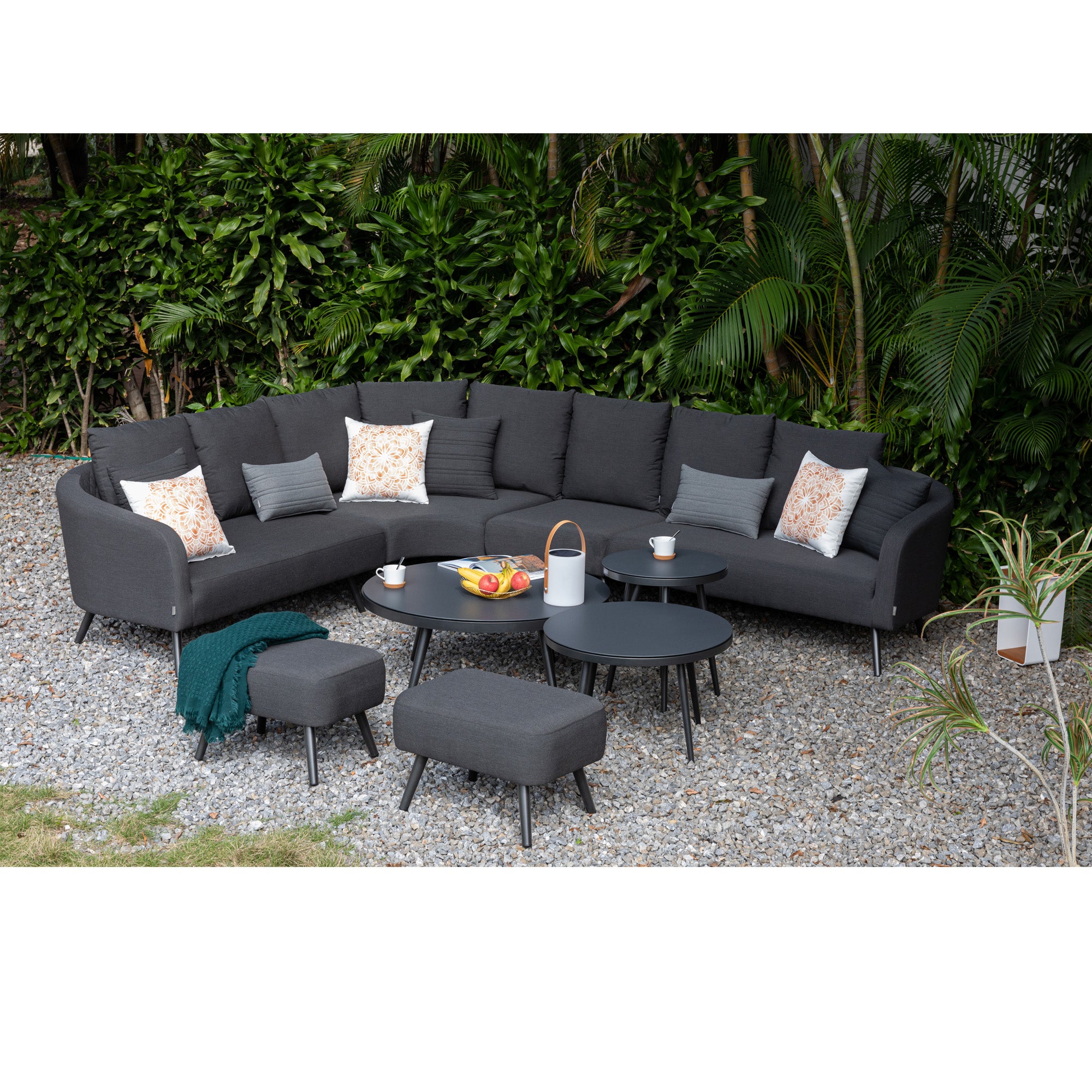LUXUS PUR! Outdoor Lounge Set Riviera 100% wetterfest mit LIKA-TEX® Bezug