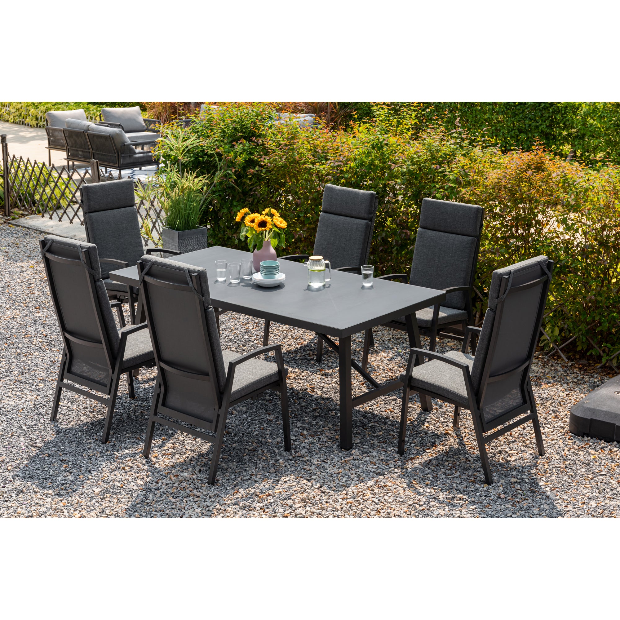 *JETZT VORBESTELLEN* Komfort und Design! 7 tlg. Aluminium Dining Move Set Arctic mit verstellbarer Rückenlehne