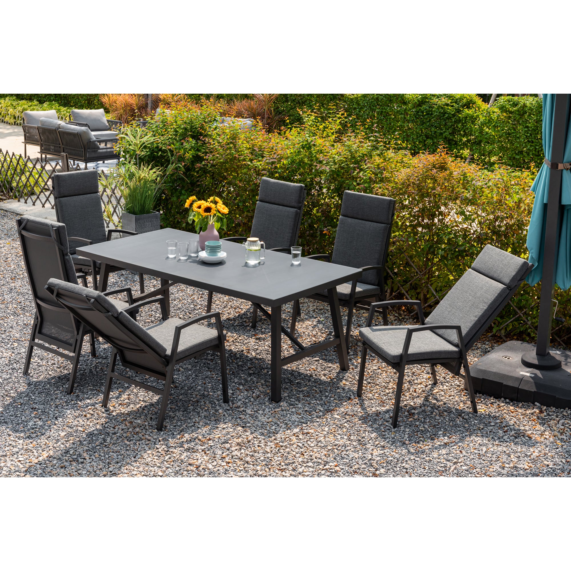 *JETZT VORBESTELLEN* Komfort und Design! 7 tlg. Aluminium Dining Move Set Arctic mit verstellbarer Rückenlehne