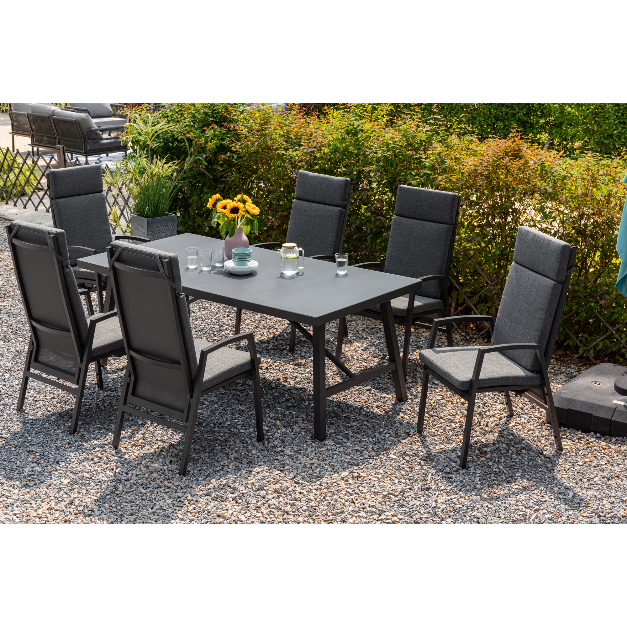 *JETZT VORBESTELLEN* Komfort und Design! 7 tlg. Aluminium Dining Move Set Arctic mit verstellbarer Rückenlehne