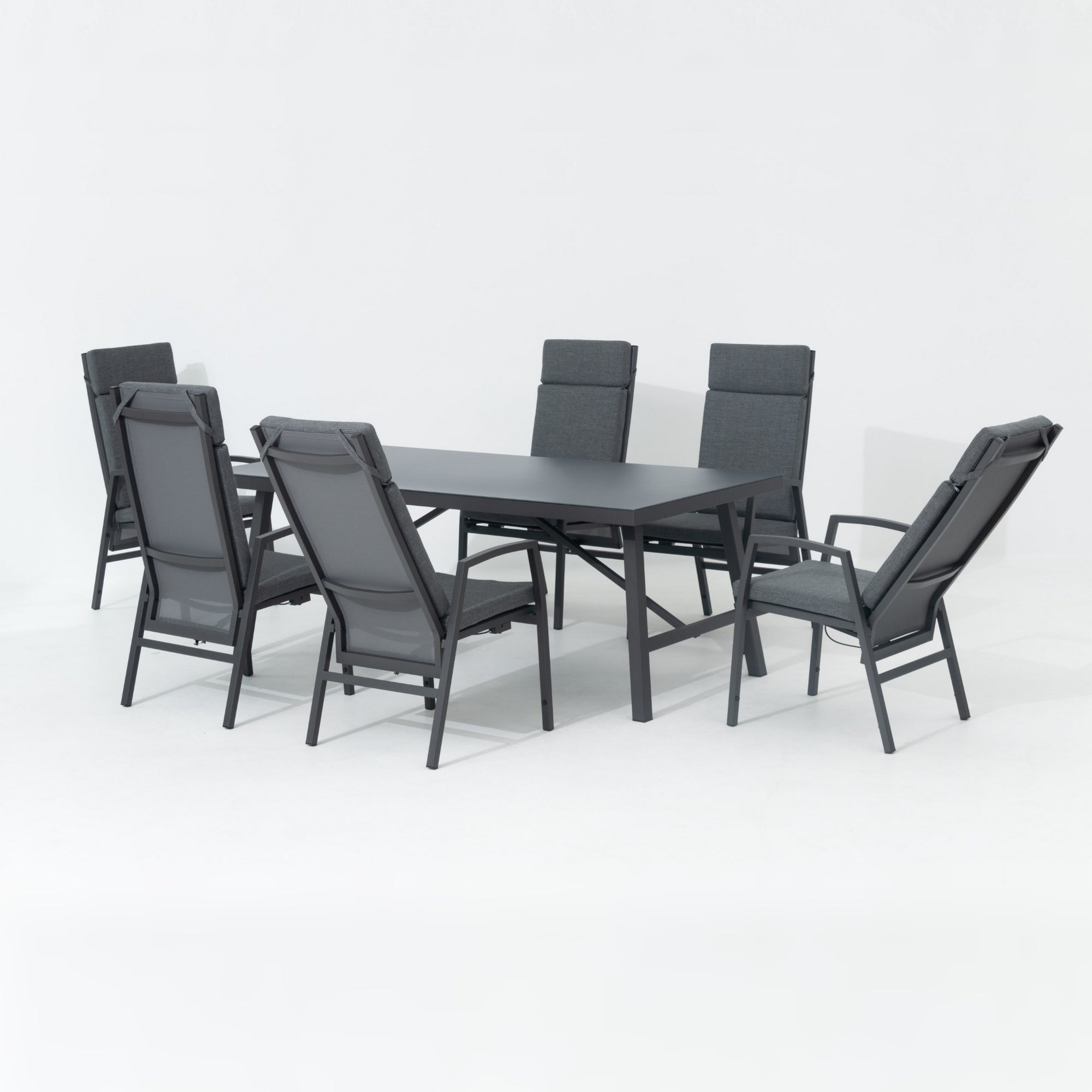 *JETZT VORBESTELLEN* Komfort und Design! 7 tlg. Aluminium Dining Move Set Arctic mit verstellbarer Rückenlehne