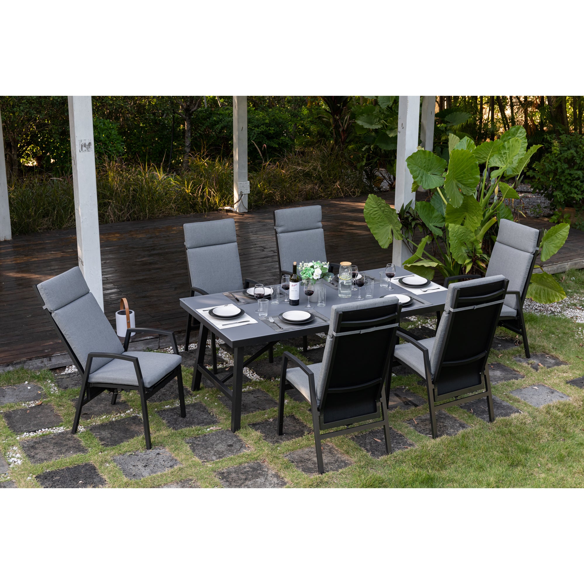 SUMMER SALE ☀️⛱️🏝️ Komfort und Design! 13-tlg. Dining Move Set Arctic mit verstellbarer Rückenlehne