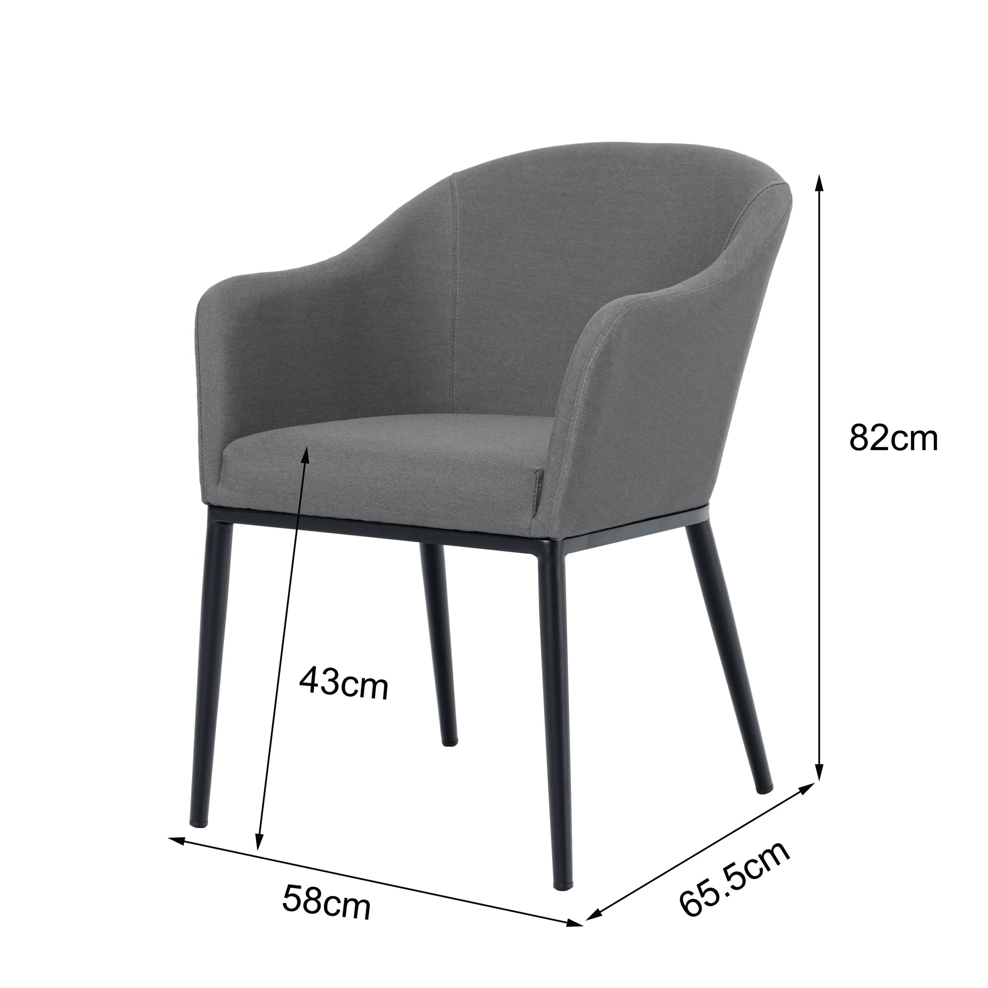 Outdoor Dining Sessel Eclipse LIKA-TEX® 100% wetterfest ash (grau)