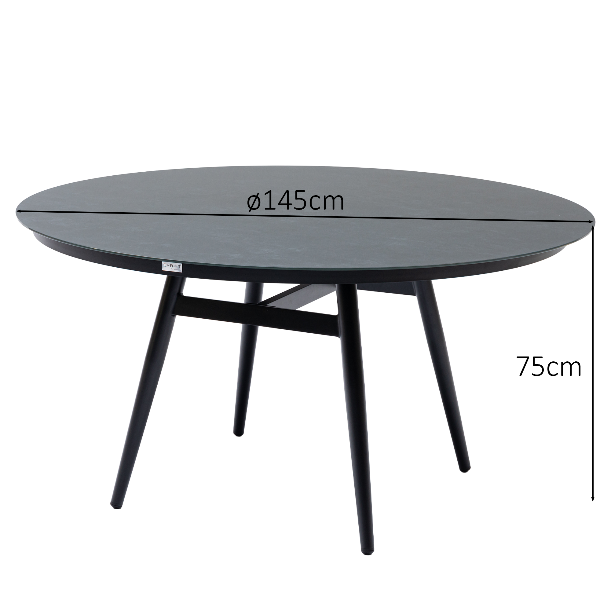 Design Highlight - Runder Aluminium Dining Tisch Puro ø 145x75 cm