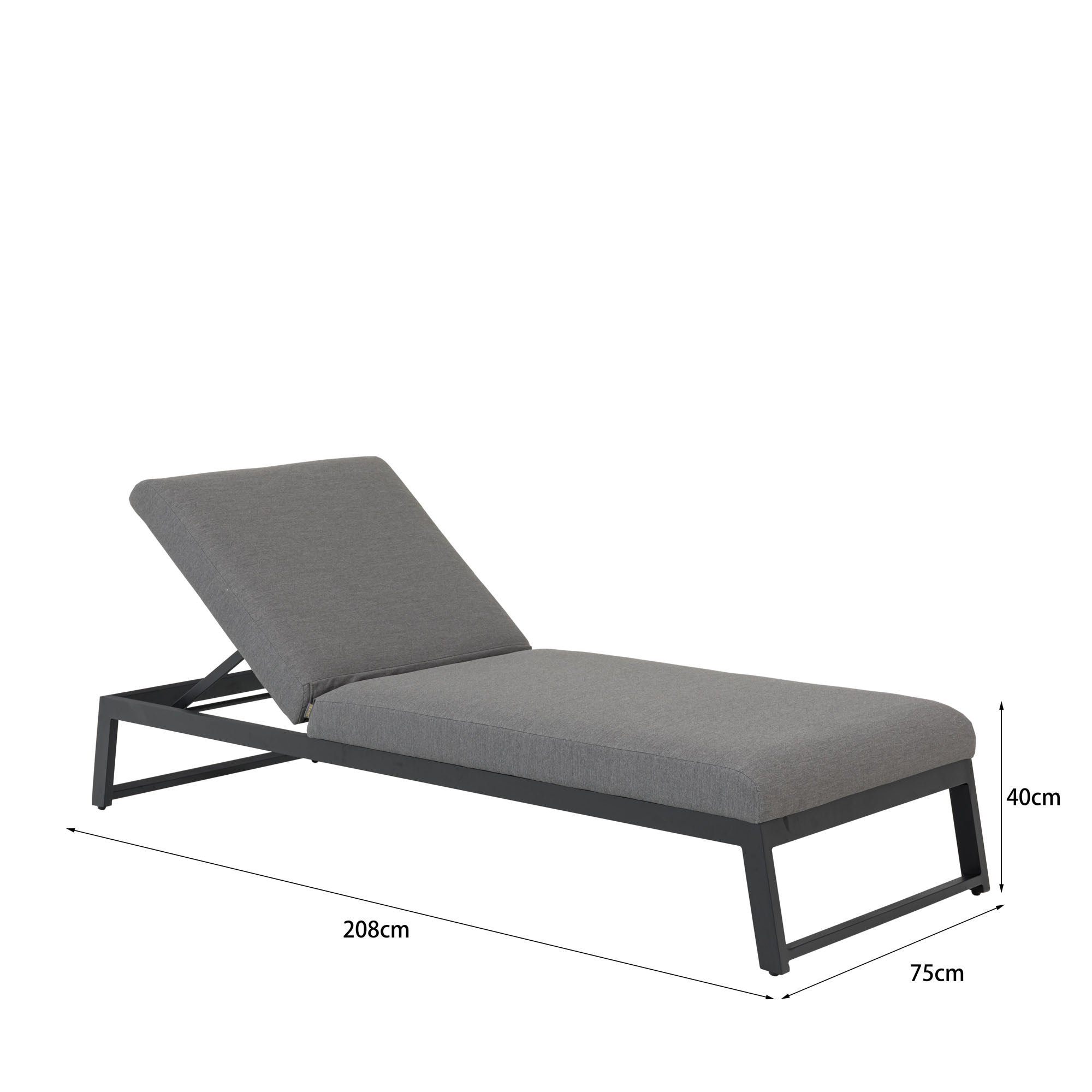 Outdoor Sonnenliege Heritage 100% LIKA-TEX® Bezug in ash (grau) / Wetterfest