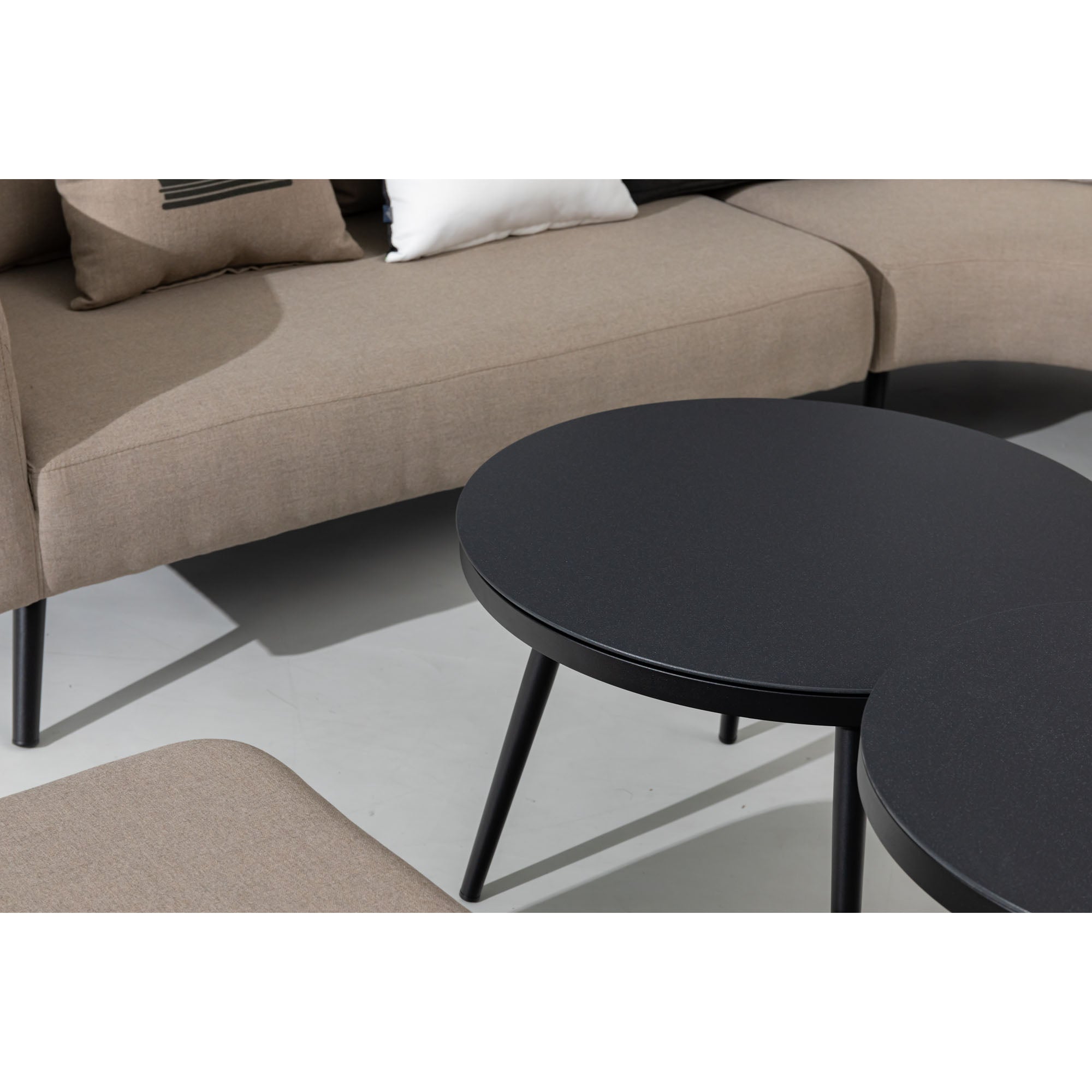 ☀️ AUS DER AUSSTELLUNG ☀️ LUXUS PUR! Outdoor Lounge Set Riviera 100% wetterfest mit LIKA-TEX® Bezug sand