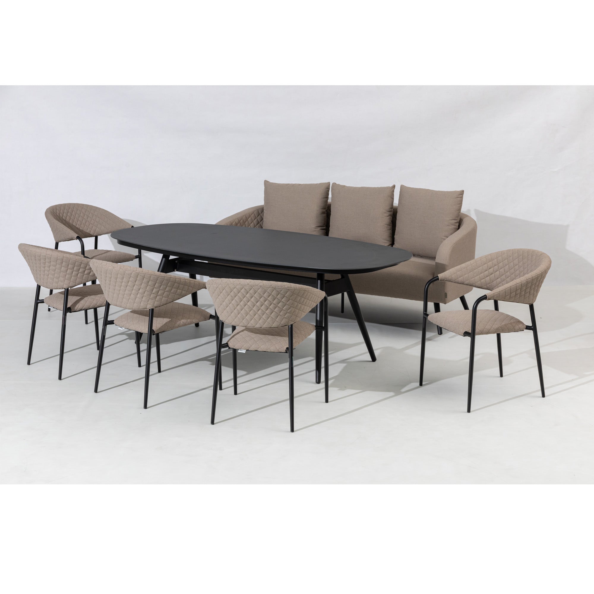 LUXUS! Outdoor Sofa Puro 100% wetterfeste LIKA-TEX® Bezug sand (natur)