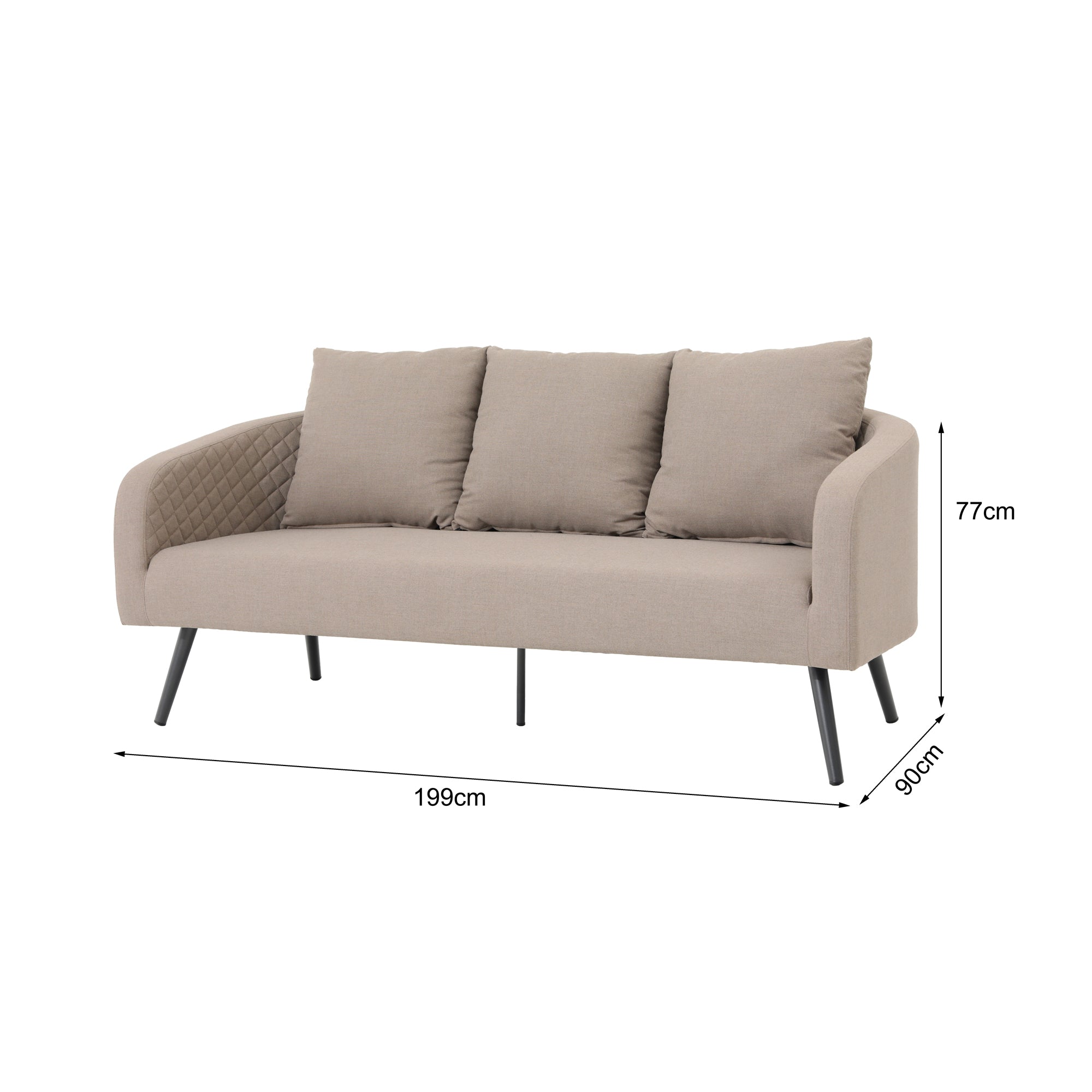 LUXUS! Outdoor Sofa Puro 100% wetterfeste LIKA-TEX® Bezug sand (natur)