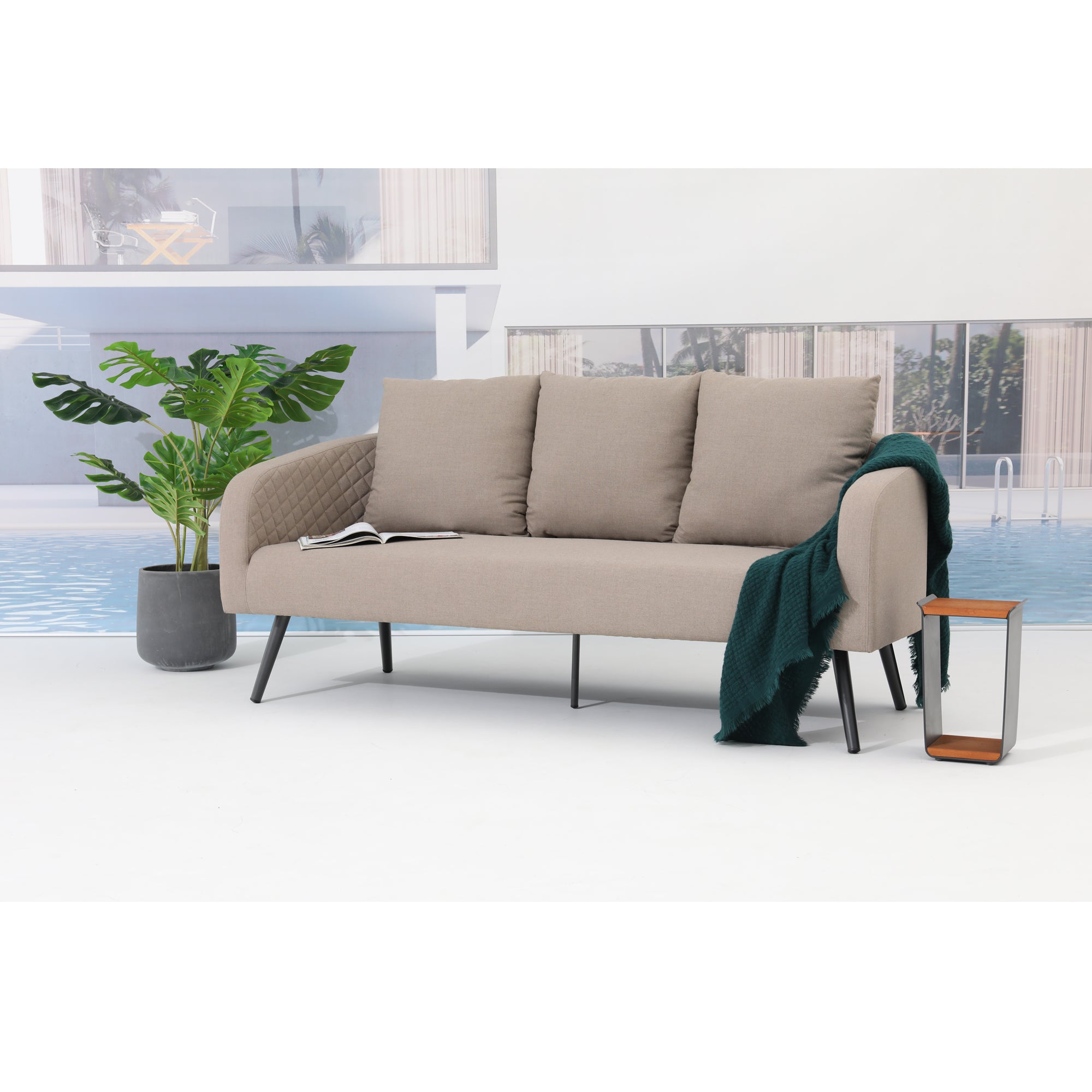 LUXUS! Outdoor Sofa Puro 100% wetterfeste LIKA-TEX® Bezug sand (natur)