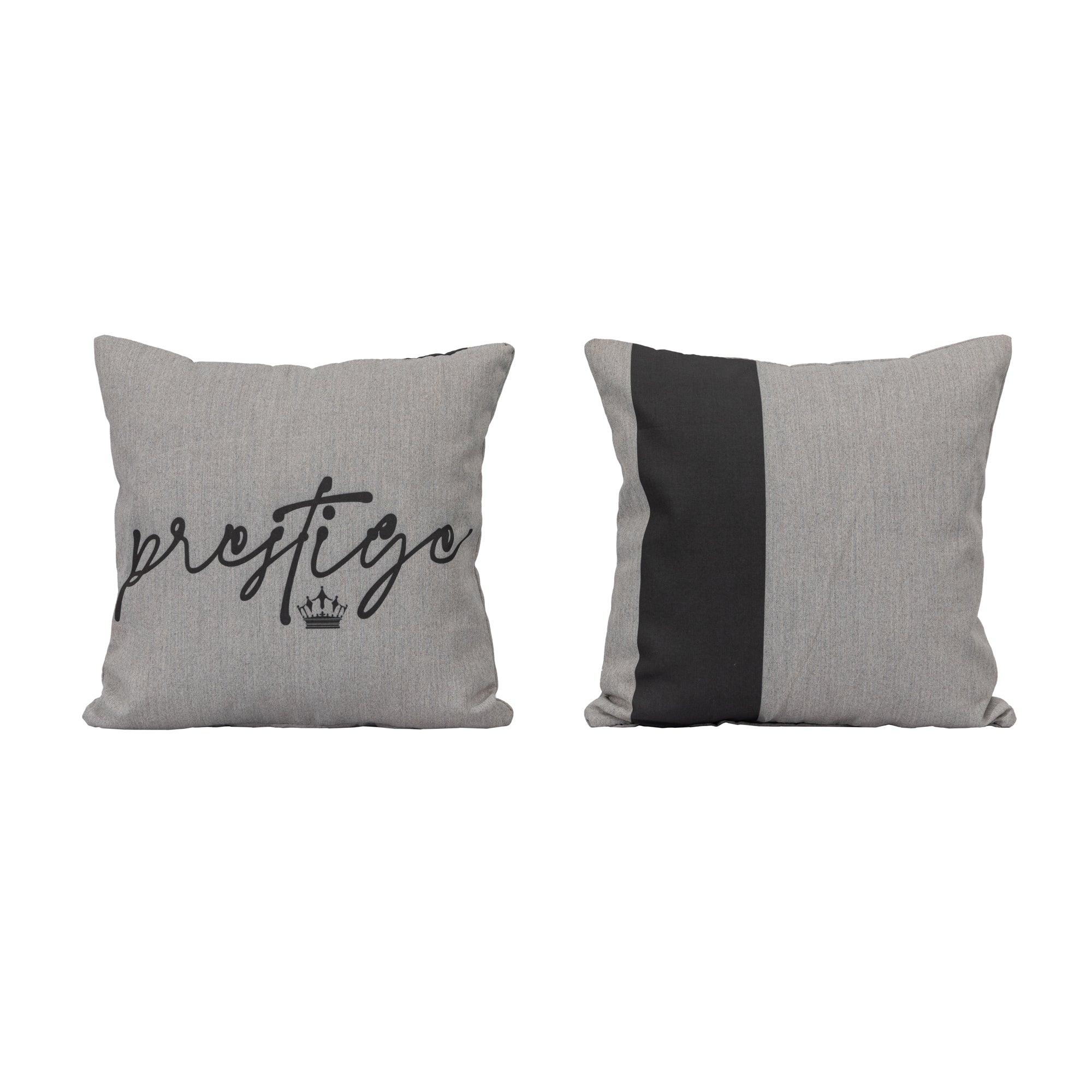 Outdoor Zierkissen Prestige 100% wetterfest LIKA-TEX® grau / schwarz