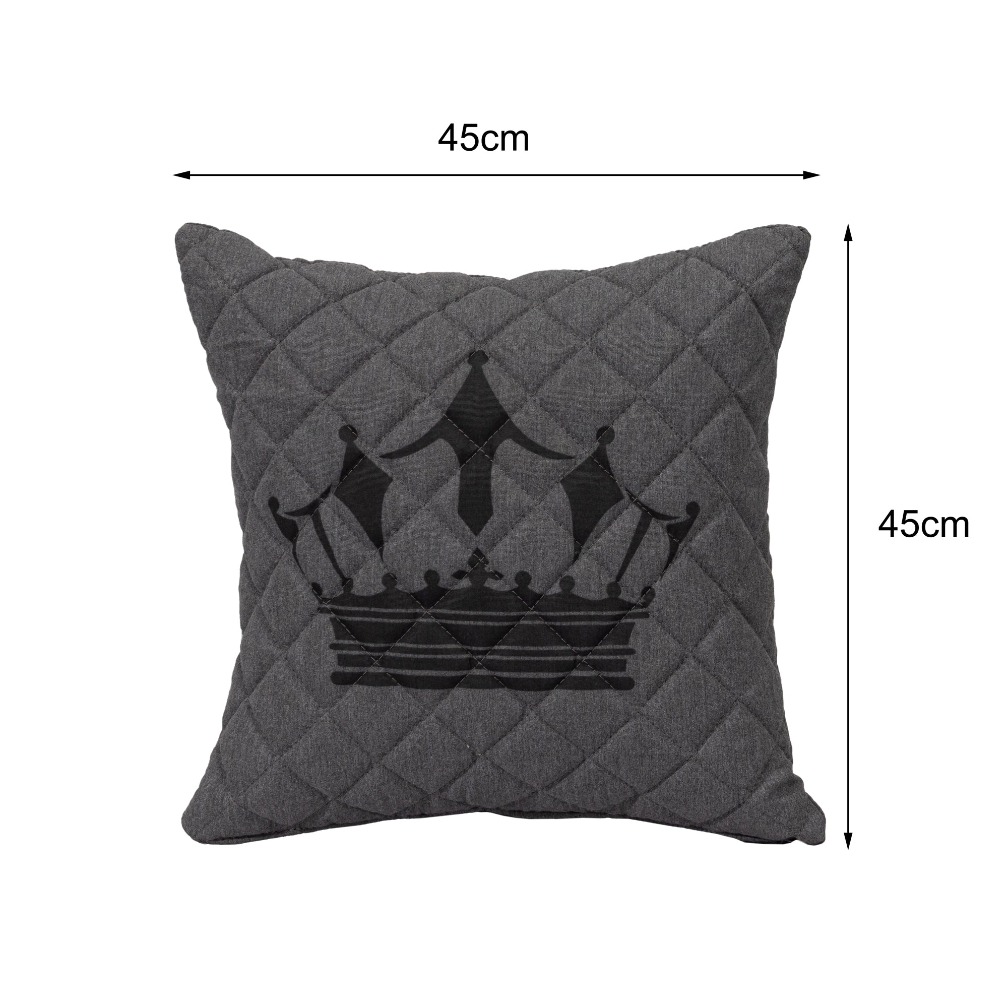 Outdoor Zierkissen Krone 100% wetterfest LIKA-TEX® Bezug grau