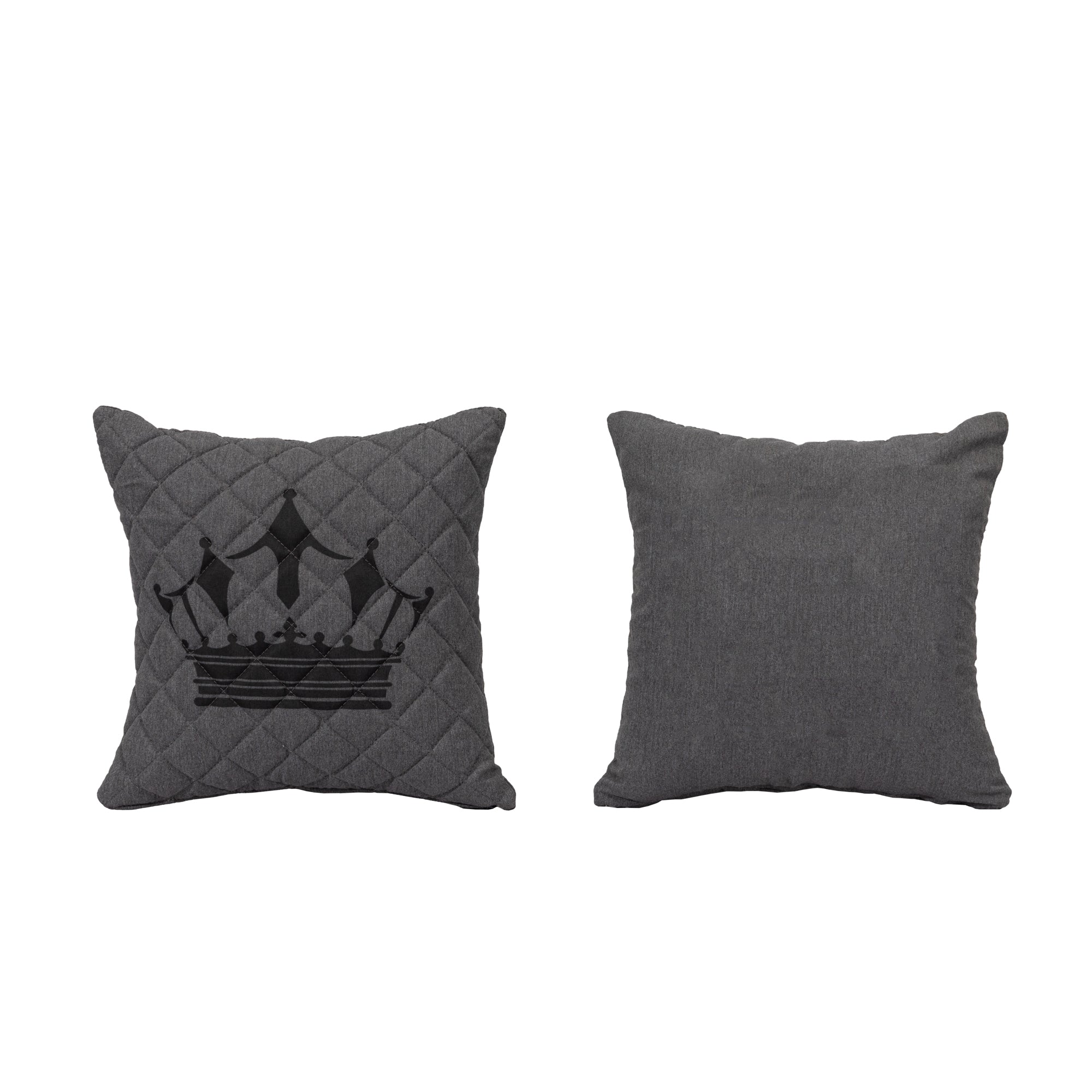 Outdoor Zierkissen Krone 100% wetterfest LIKA-TEX® Bezug grau