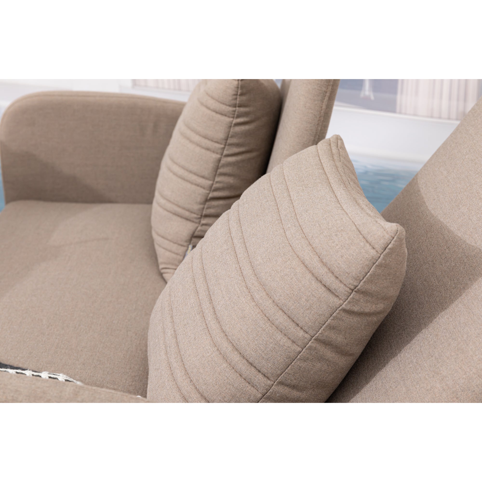 Outdoor Dining Lounge Set Oasis 100% wetterfest LIKA-TEX® Bezug sand (natur) / Rücken verstellbar