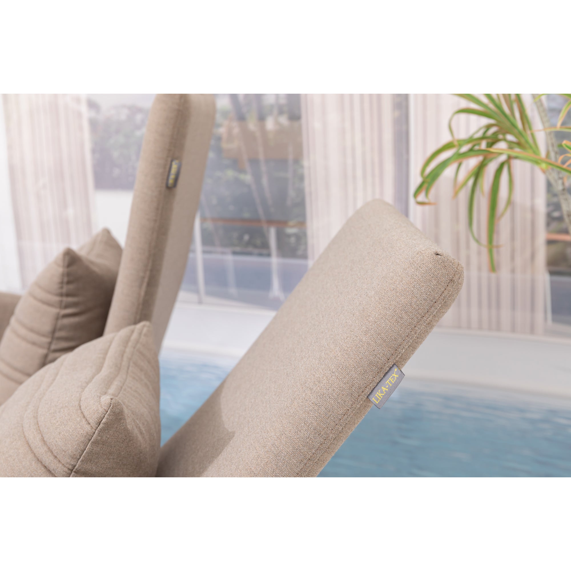 Outdoor Dining Lounge Set Oasis 100% wetterfest LIKA-TEX® Bezug sand (natur) / Rücken verstellbar