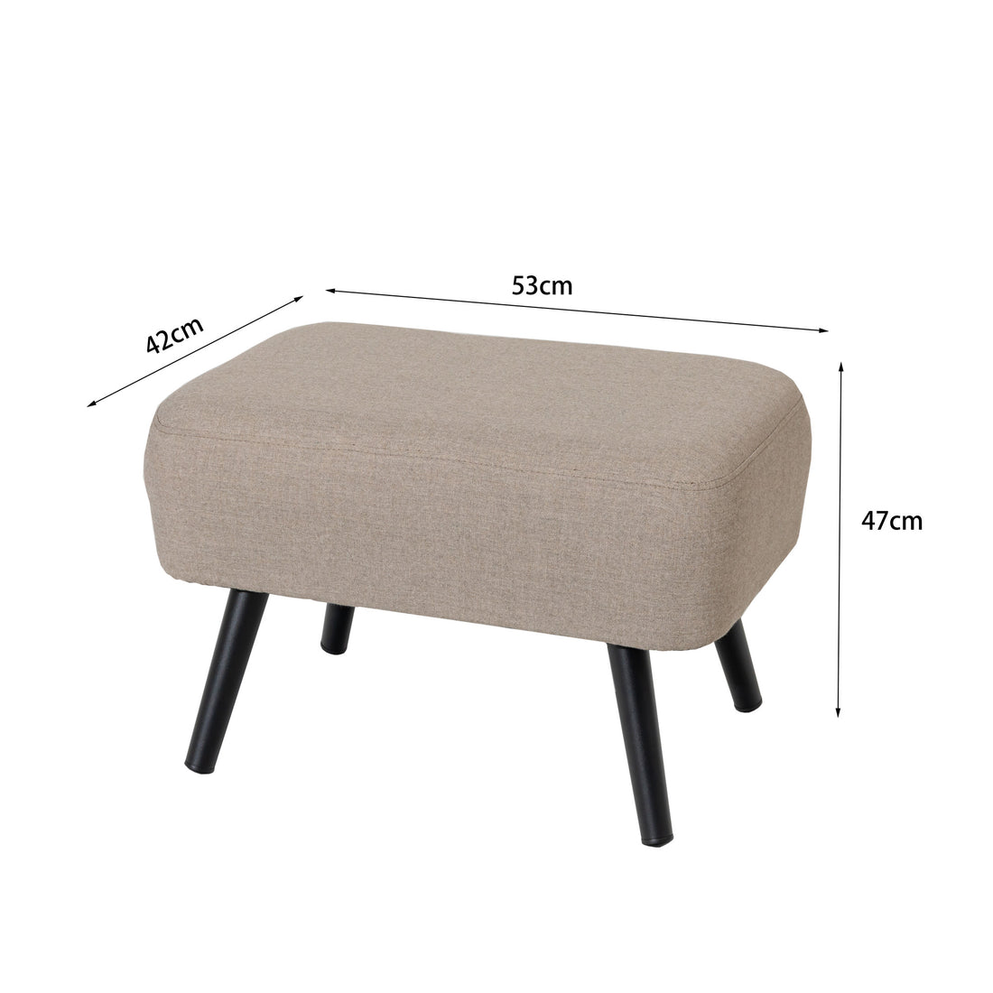 LUXUS! Outdoor Hocker Puro 100% wetterfeste LIKA-TEX® Bezug sand (natur)