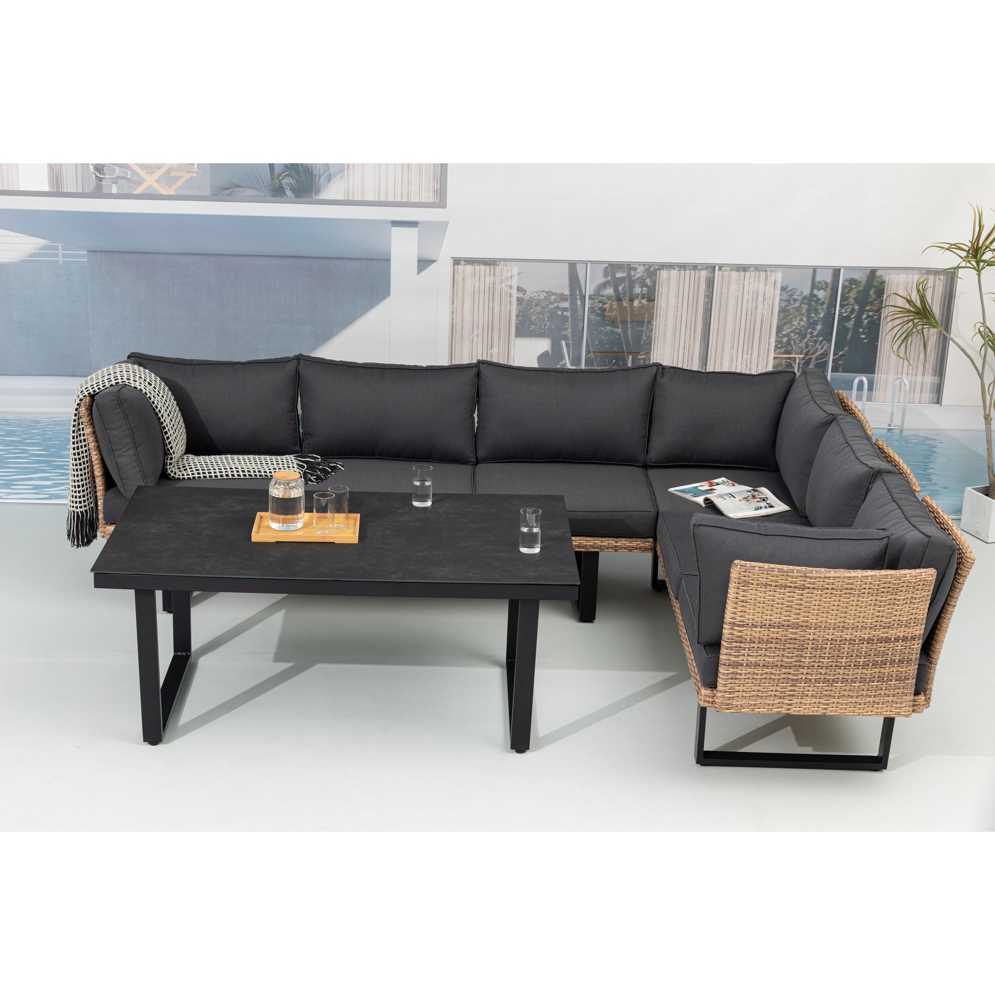 Designer Dining Lounge Iguana / variabel stellbar / hoher Tisch ideal zum speisen