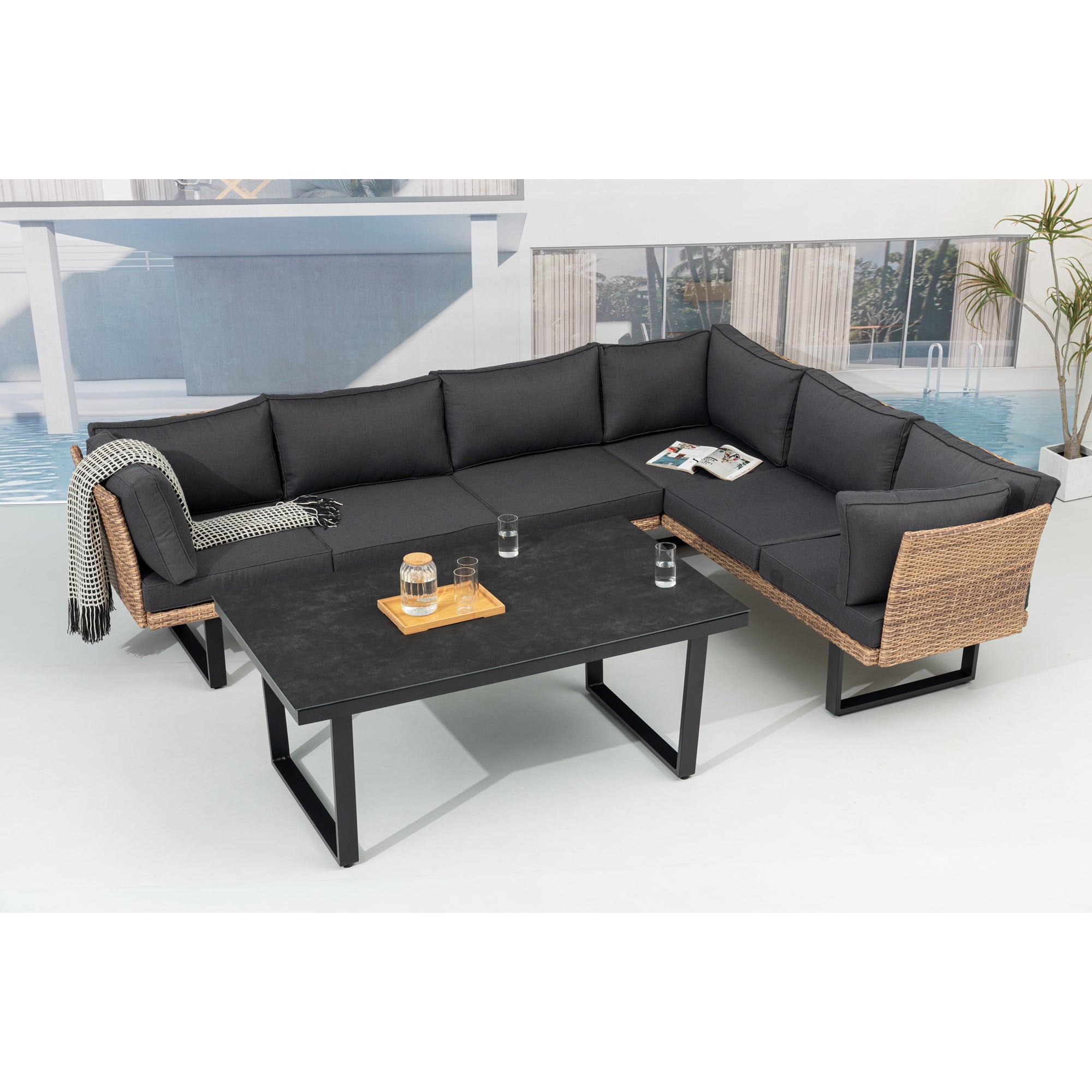 Designer Dining Lounge Iguana / variabel stellbar / hoher Tisch ideal zum speisen