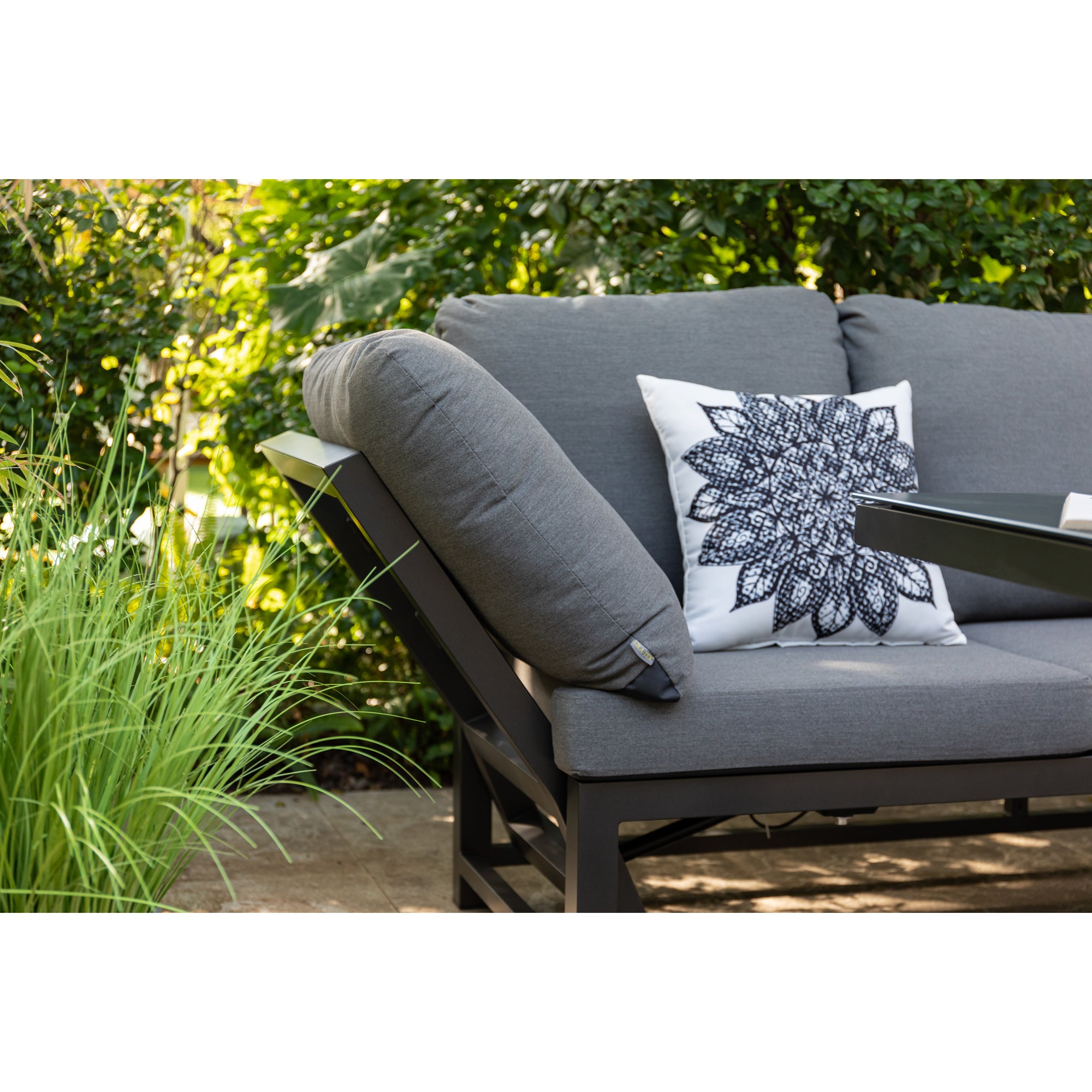 Alu Dining Lounge Set Kaprun 3in1 Funktion mit 100% wetterfestem LIKA-TEX® Bezug in grau