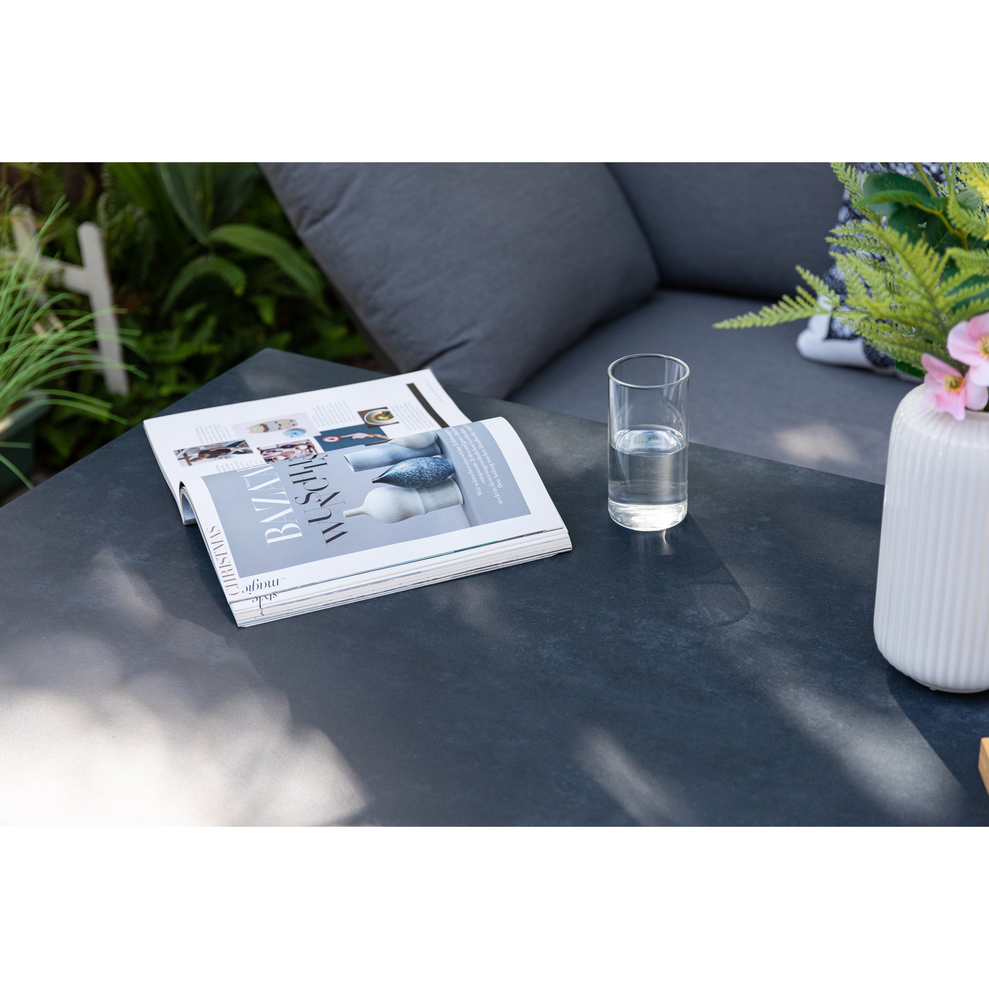 Alu Dining Lounge Set Kaprun 3in1 Funktion mit 100% wetterfestem LIKA-TEX® Bezug in grau