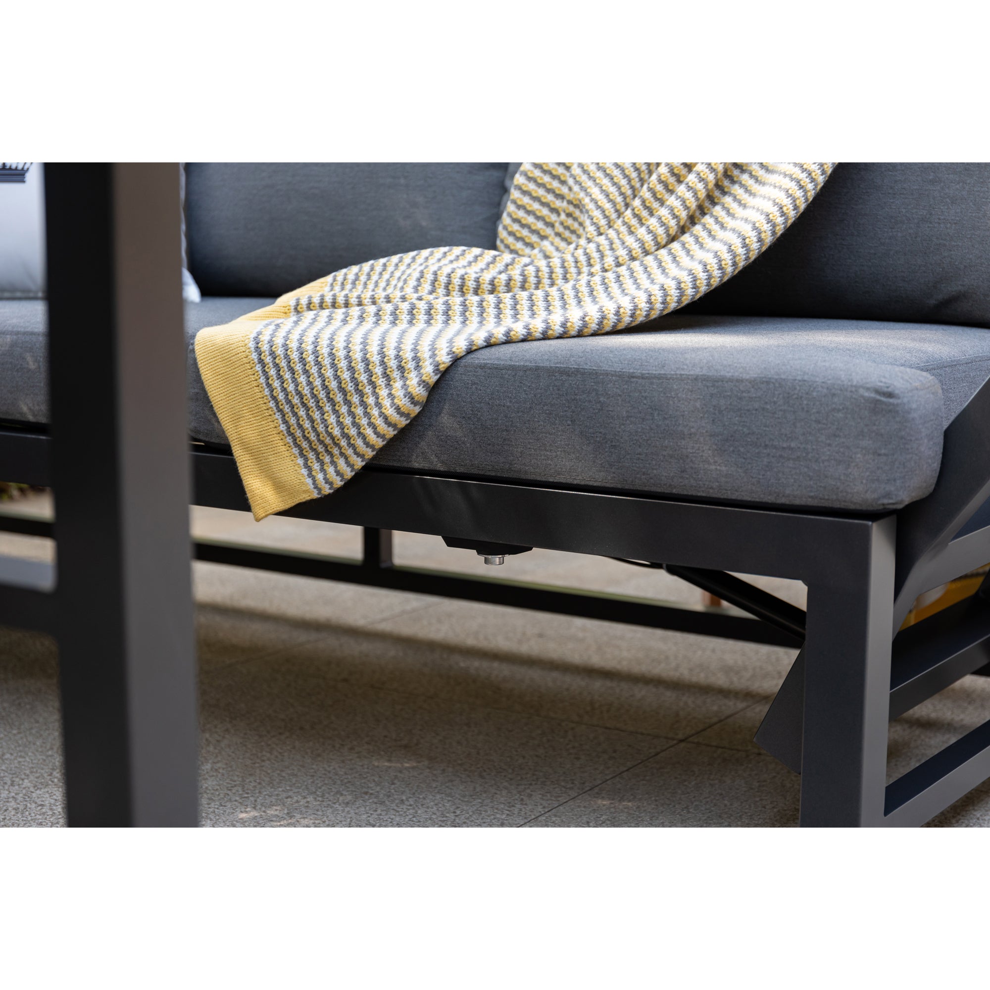 Alu Dining Lounge Set Kaprun 3in1 Funktion mit 100% wetterfestem LIKA-TEX® Bezug in grau