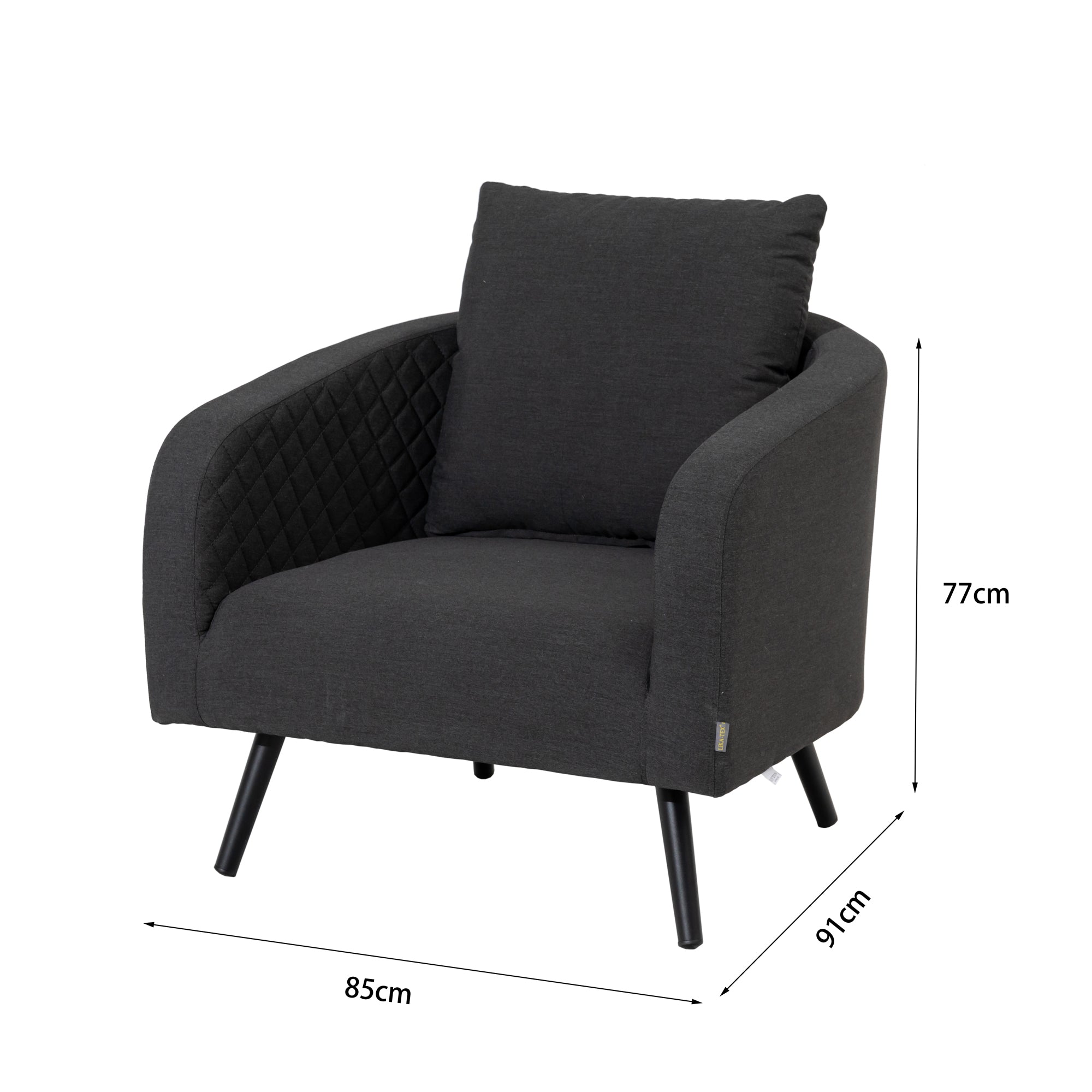 Outdoor Lounge Sessel Heritage 100% wetterfest LIKA-TEX® in anthrazit