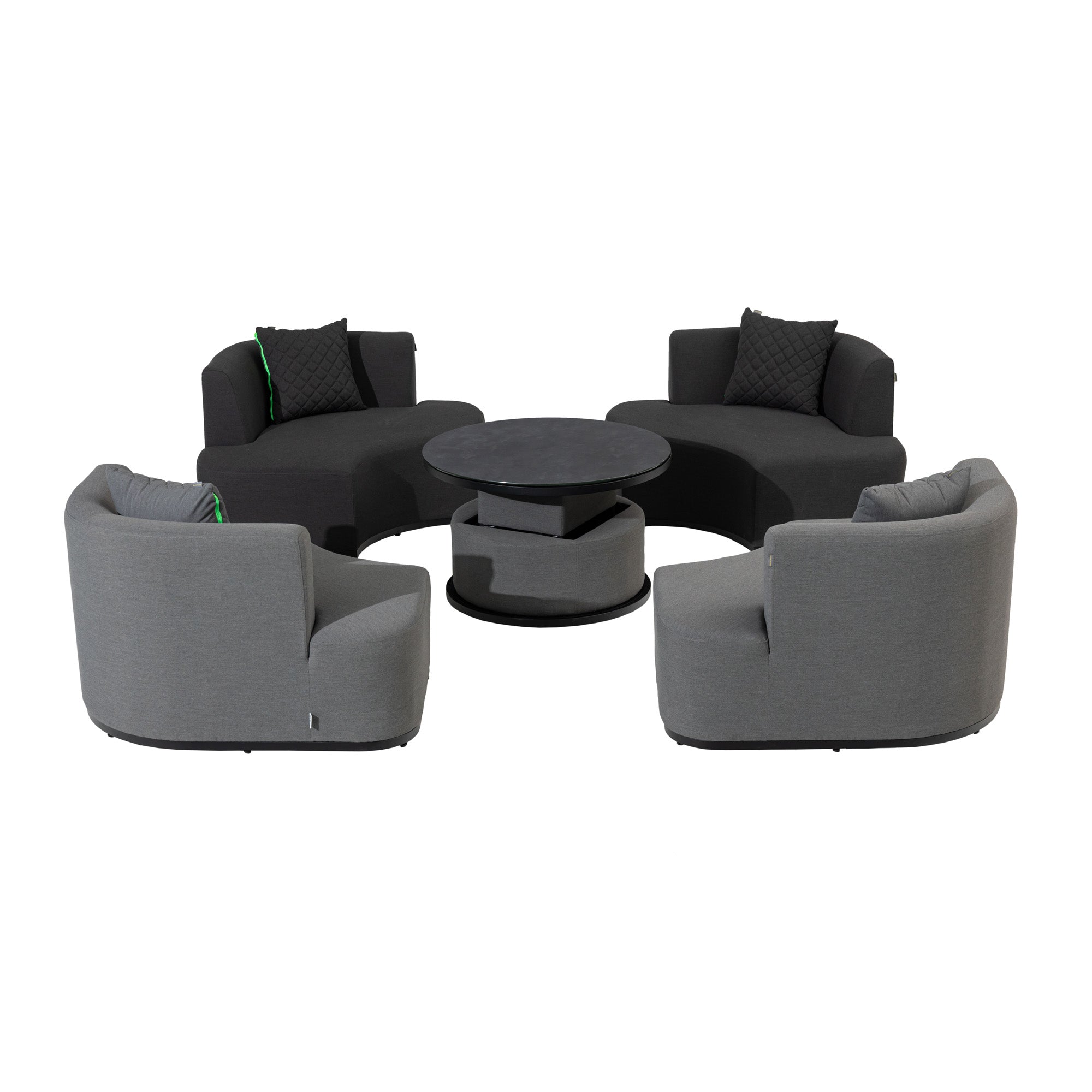 Outdoor Lounge Set Kuredu 100% wetterfest LIKA-TEX® Bezug grau/anthrazit