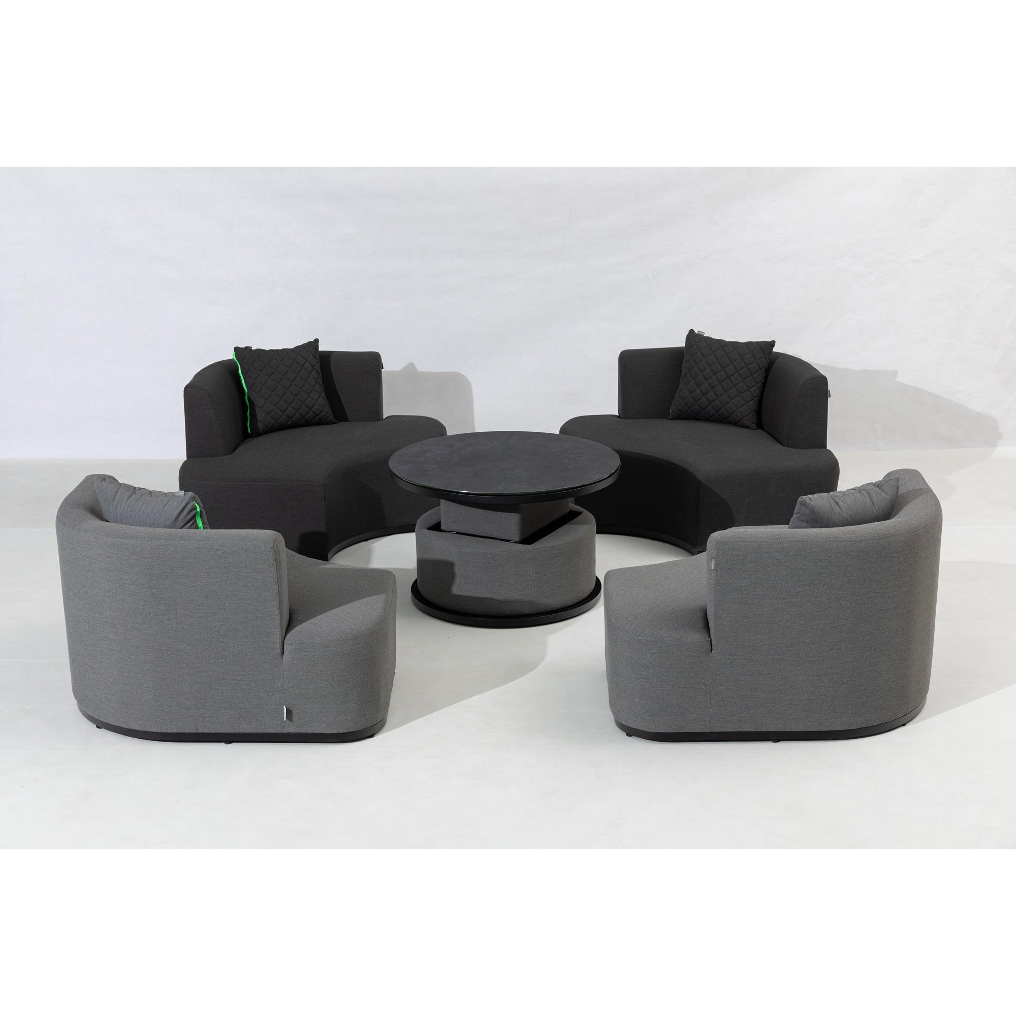 Outdoor Lounge Set Kuredu 100% wetterfest LIKA-TEX® Bezug grau/anthrazit