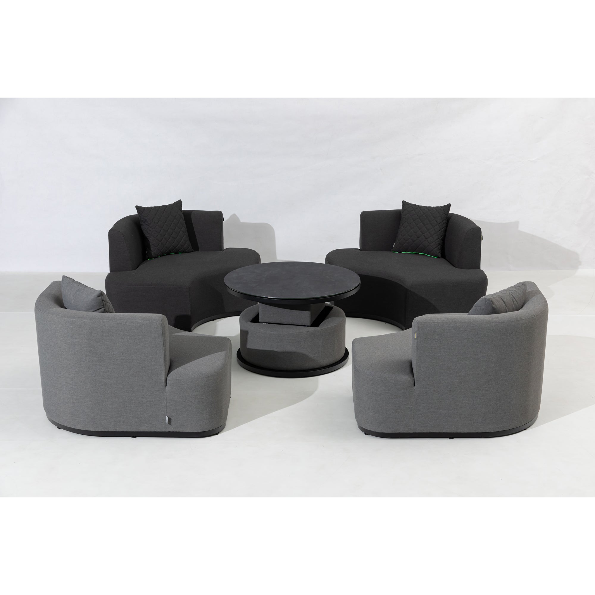 Outdoor Lounge Set Kuredu 100% wetterfest LIKA-TEX® Bezug grau/anthrazit