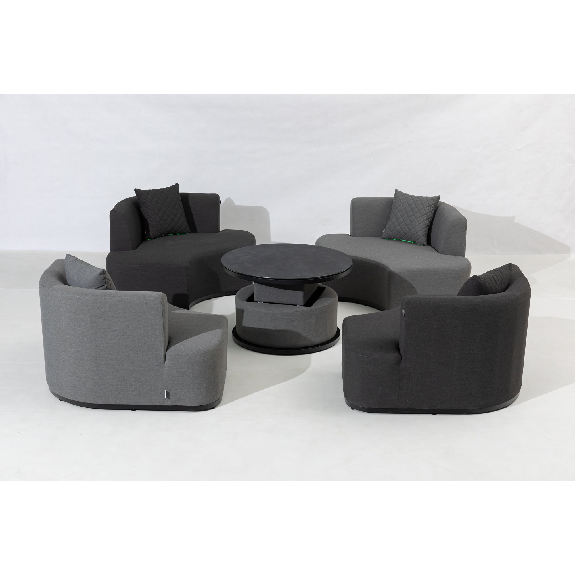 Outdoor Lounge Set Kuredu 100% wetterfest LIKA-TEX® Bezug grau/anthrazit
