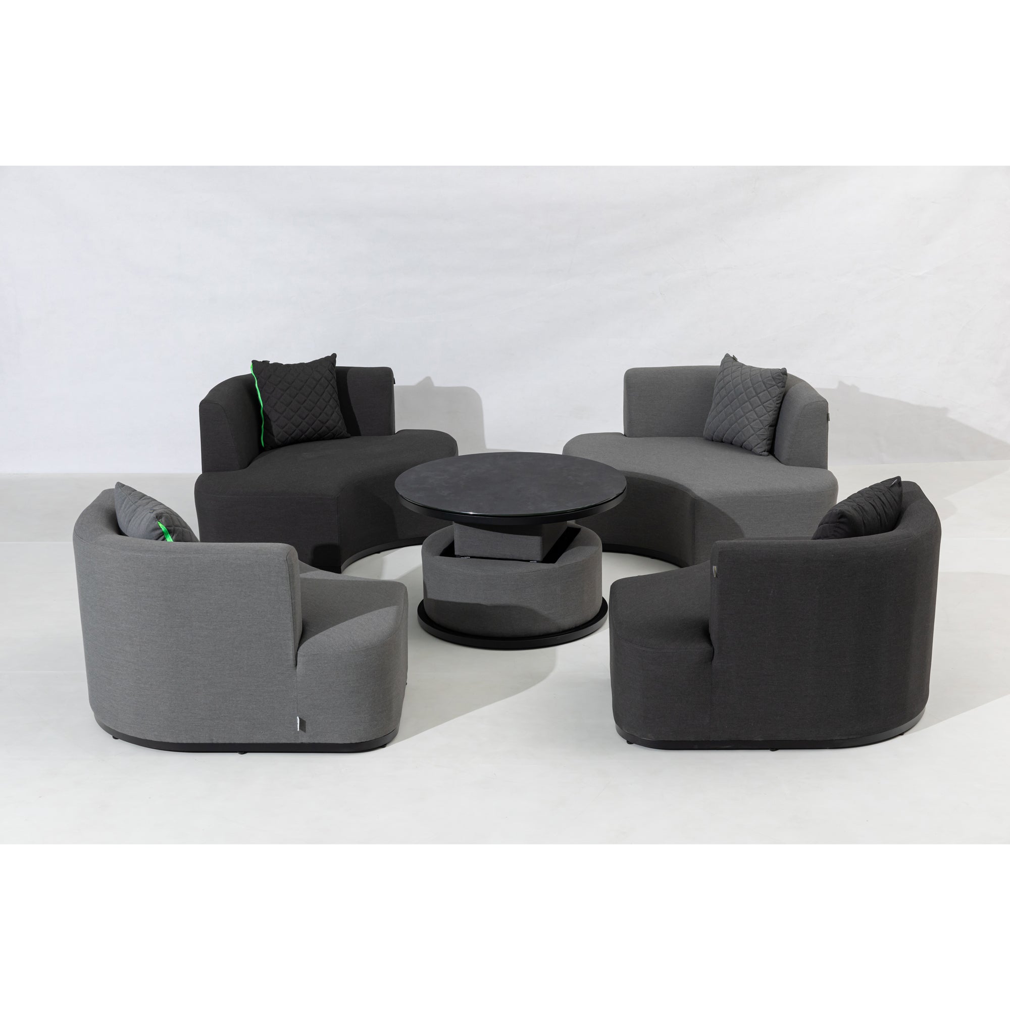 Outdoor Lounge Set Kuredu 100% wetterfest LIKA-TEX® Bezug grau/anthrazit