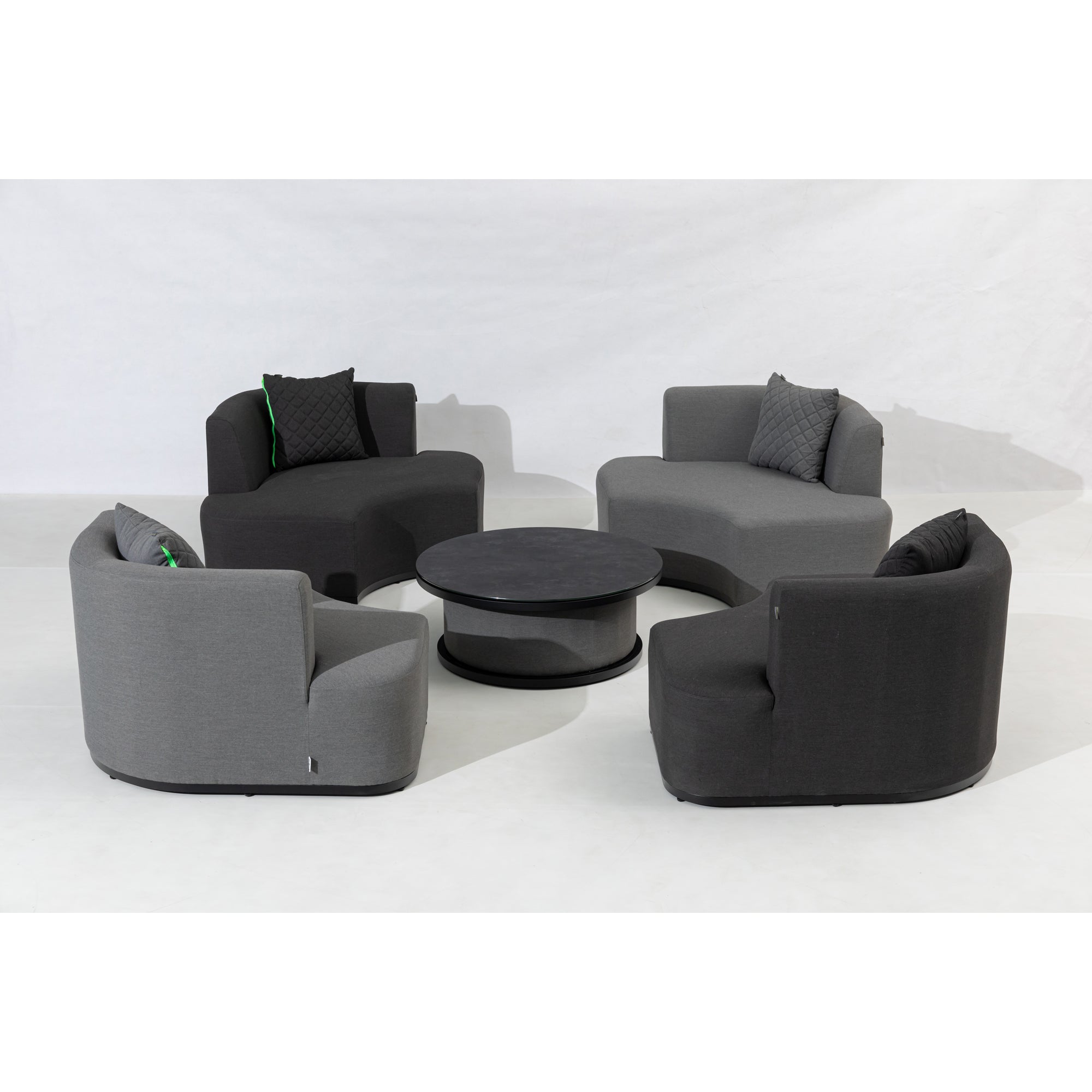 Outdoor Lounge Set Kuredu 100% wetterfest LIKA-TEX® Bezug grau/anthrazit