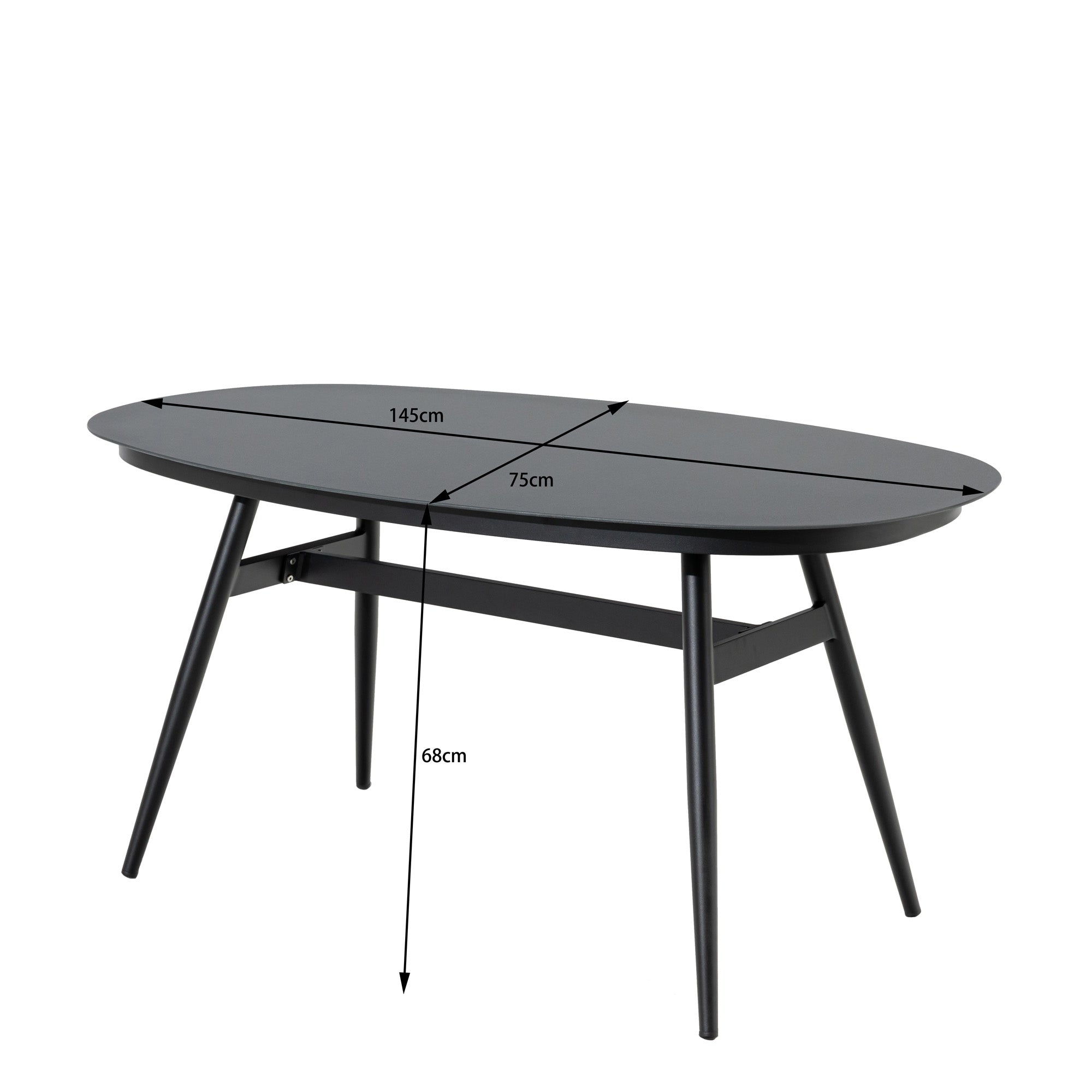 Design Highlight - Ovaler Aluminium Loungetisch Puro / New Spraystone 146x75x68cm