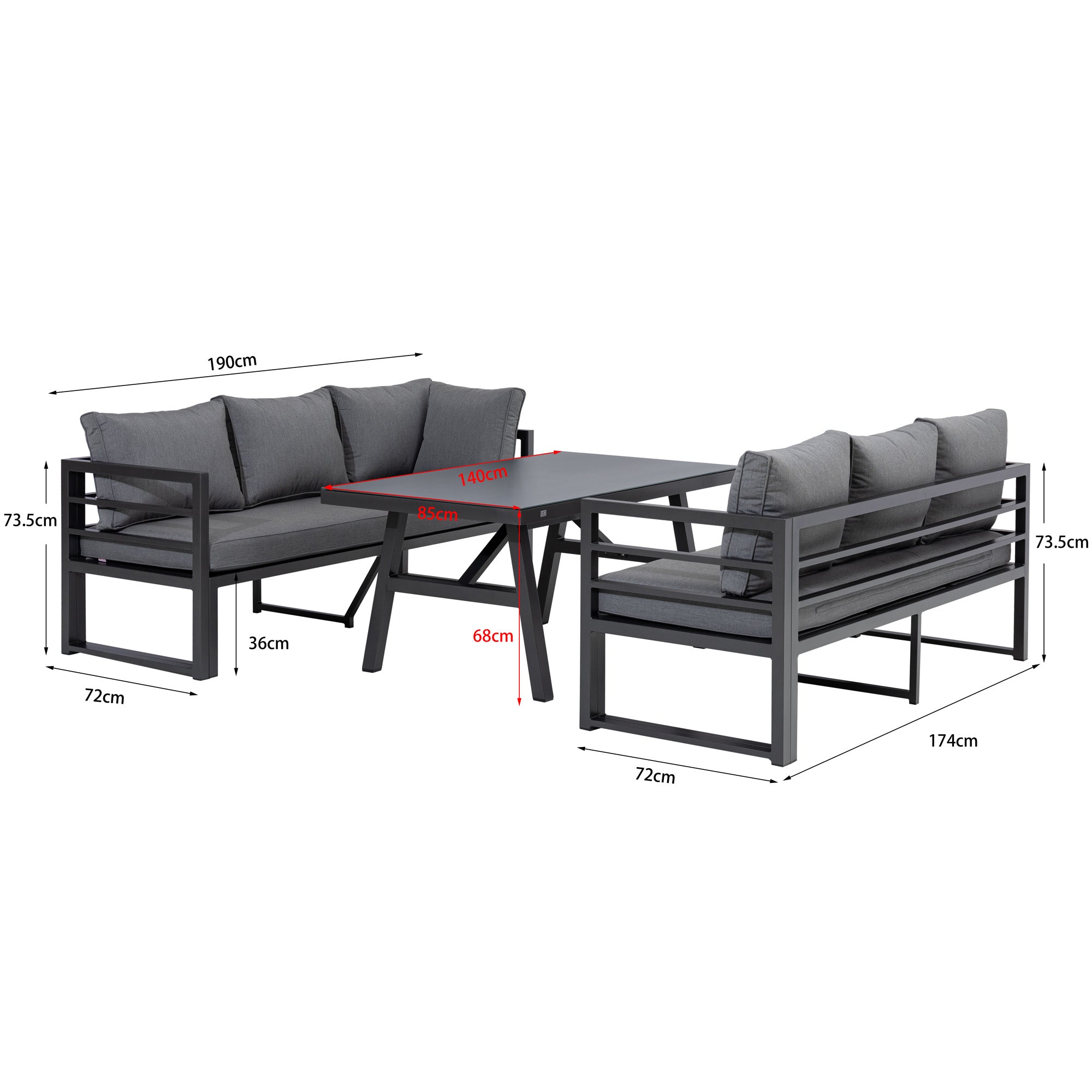 LUXUS PUR! Dining Eck Lounge Java / Schenkel variabel stellbar - Sunbrella® Bezug 100% Wetterfest
