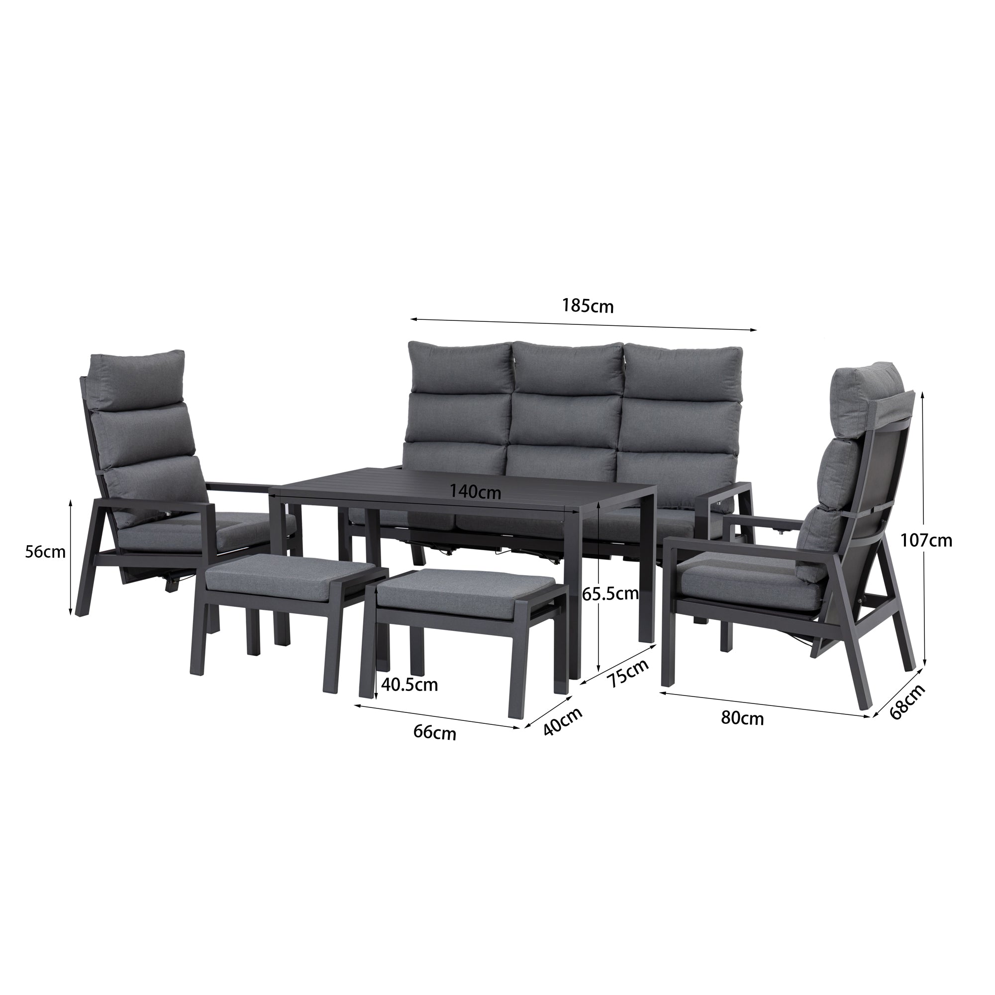🌼FRÜHLINGS-ANGEBOT🌼 Business Class für den Garten: Dining Lounge Set Sundown / Rücken stufenlos verstellbar