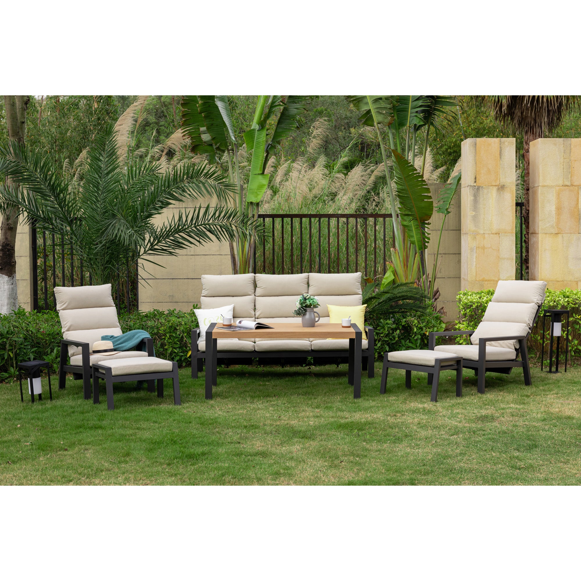 🌼FRÜHLINGS-ANGEBOT🌼 Business Class für den Garten: Dining Lounge Set Sunrise / Rücken stufenlos verstellbar