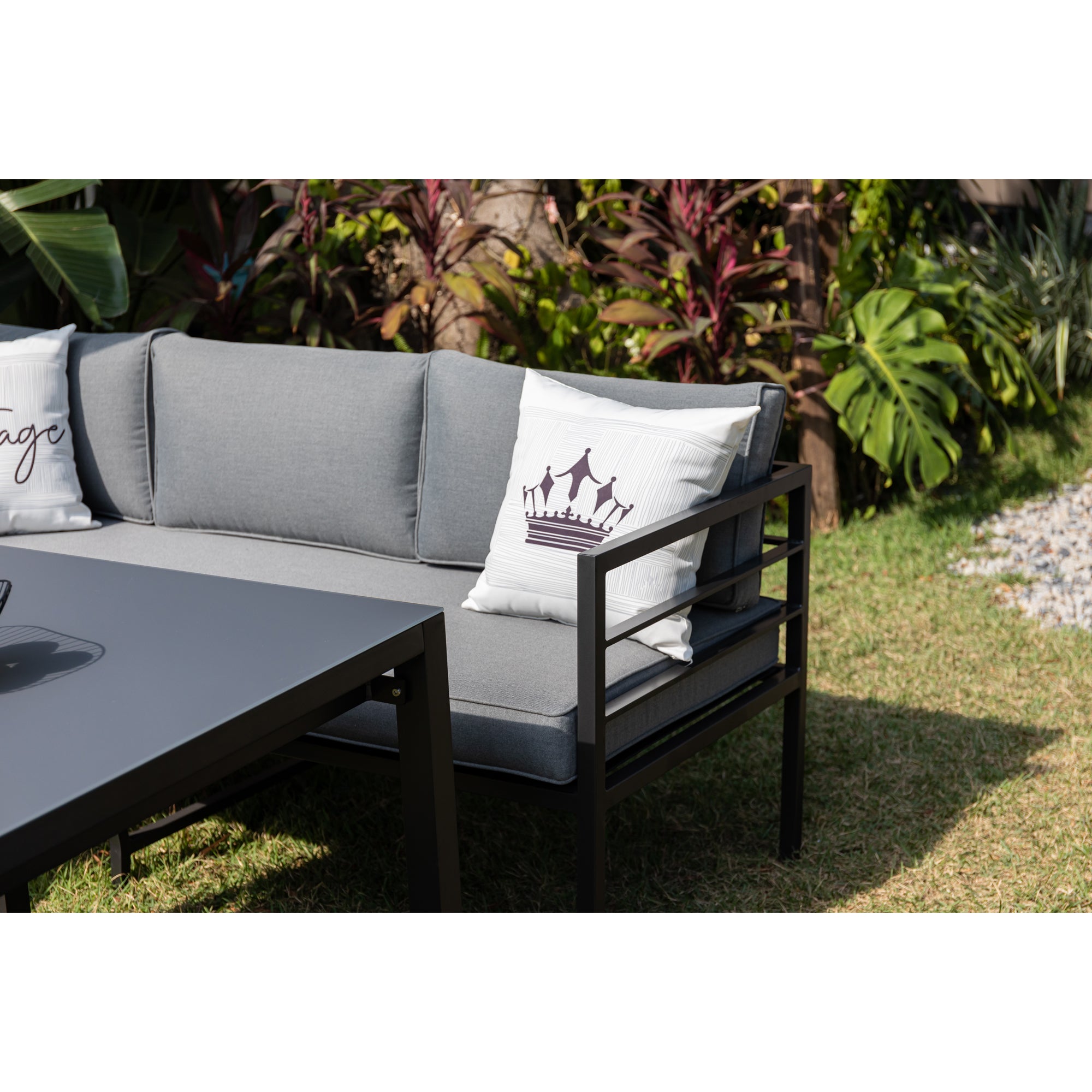 XXL Aluminium Dining Lounge Set Portland mit Ausziehtisch - variabel stellbar / bis zu 10x Personen